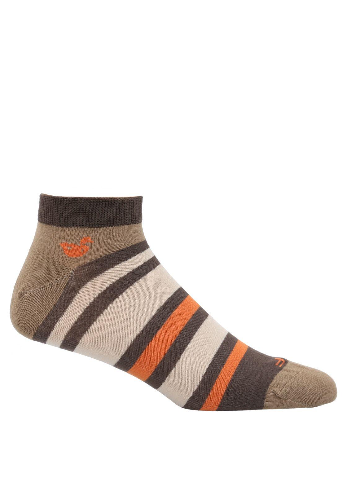 Calcetín Bambú Hombre Ped Rayas Café-0