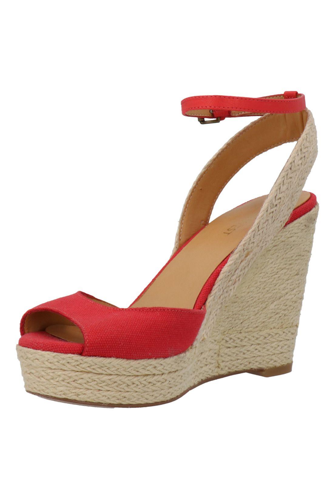 Sandalia Cuero Neverdat7 Rojo Mujer-3