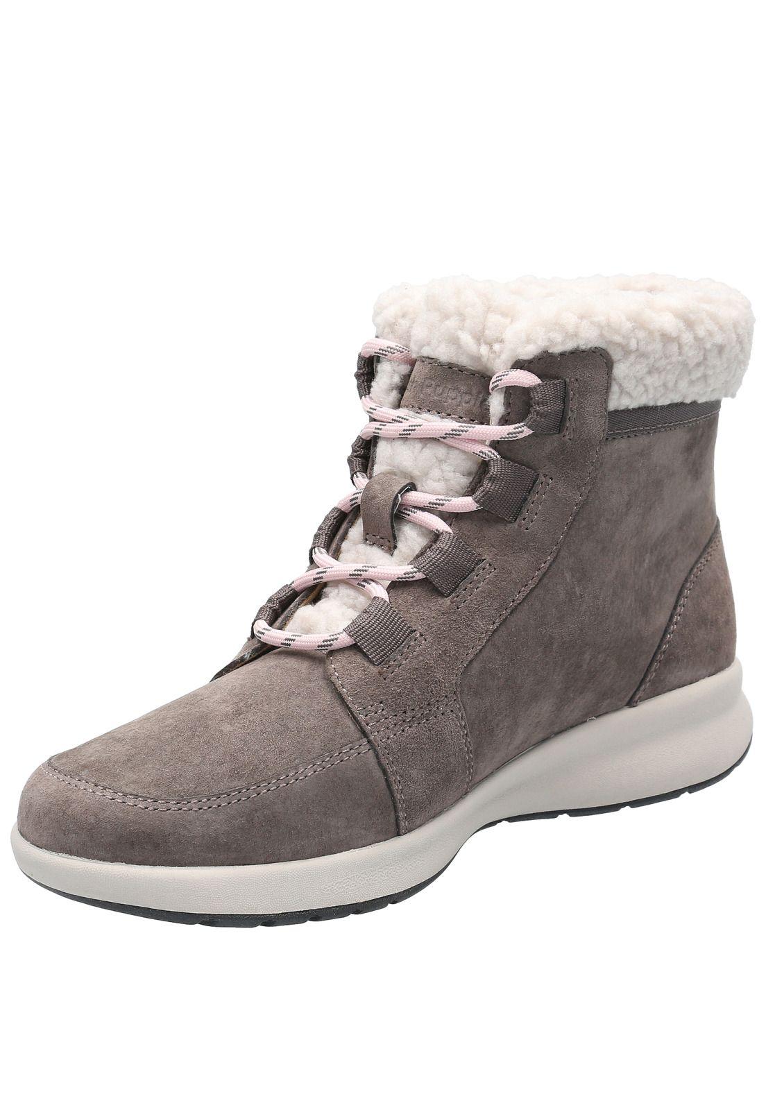 Botin Cuero Mujer Spinal Fur Boot Gris-4