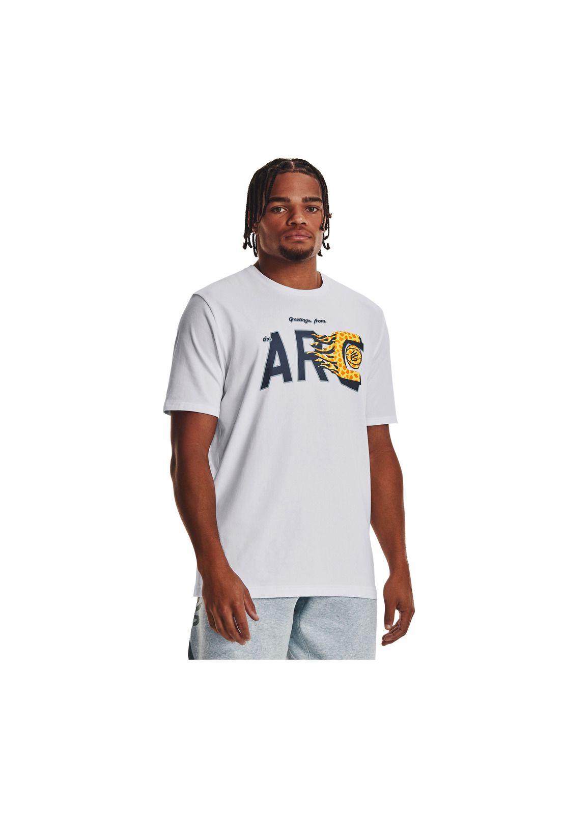 Camiseta Hombre UA Curry Arc Ss Blanco-3