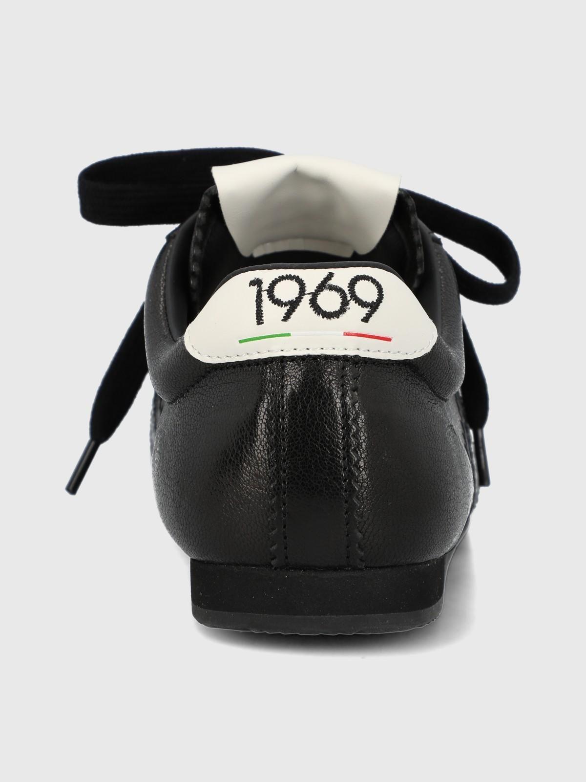 Zapatilla Cuero Mujer Bonik Negro-6