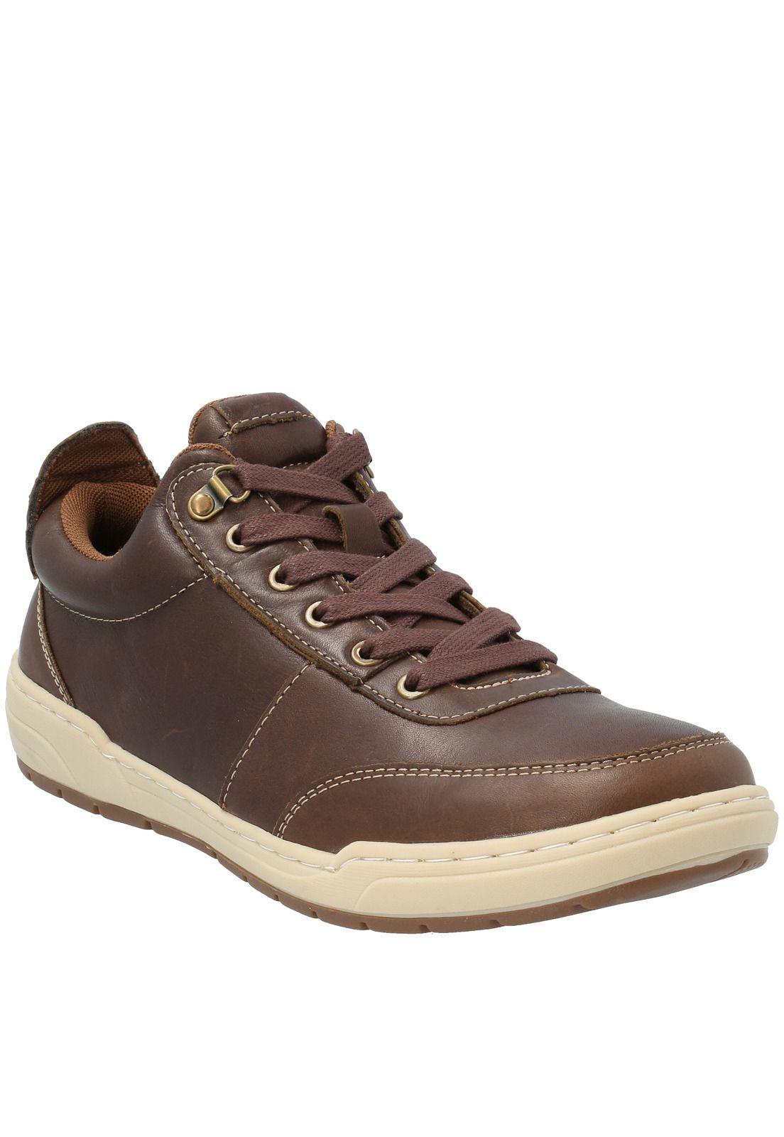 Zapatilla Cuero Hombre Elgon Chocolate-0