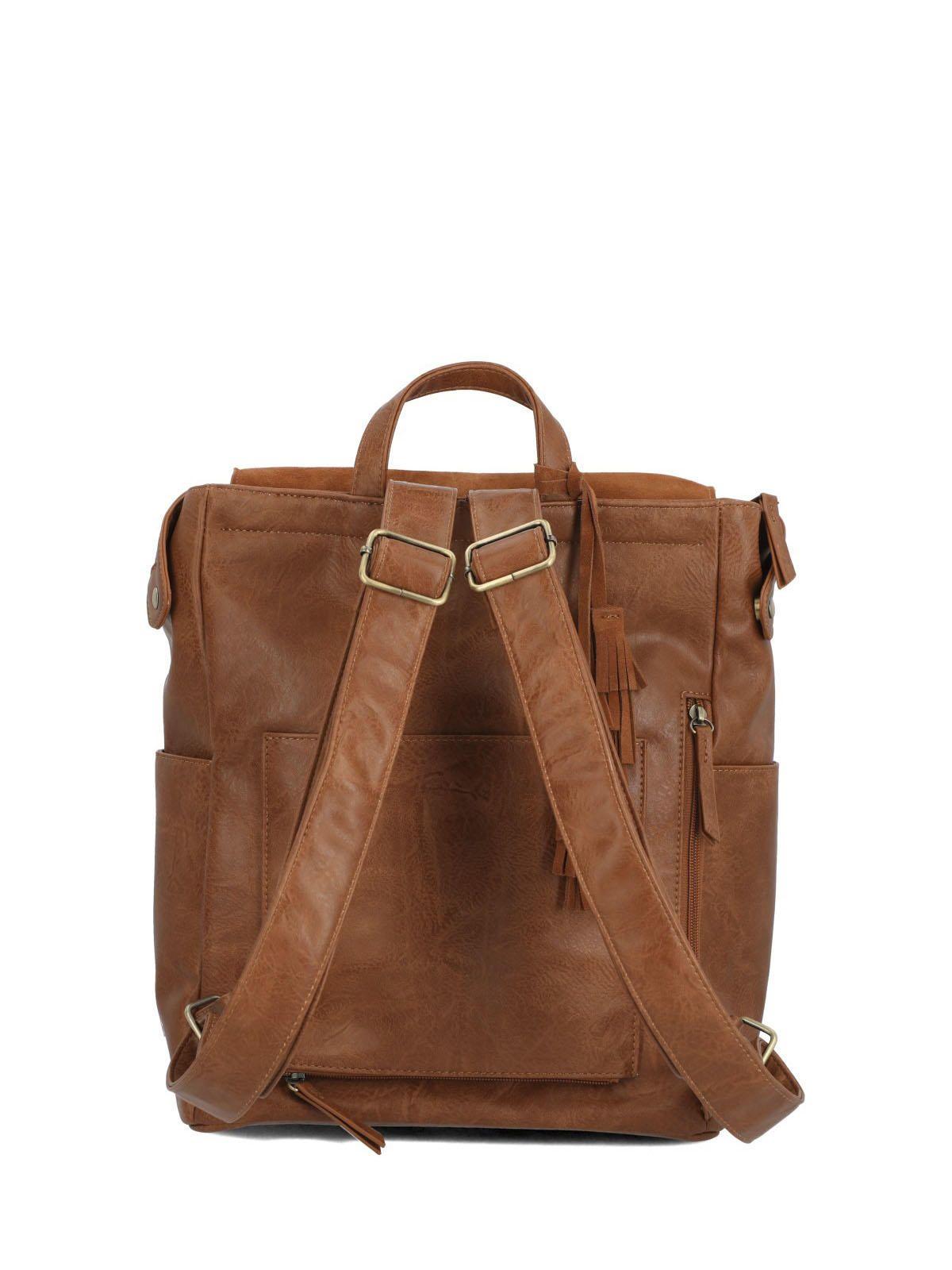 Mochila Ecocuero Mujer Lia Café Negro-2