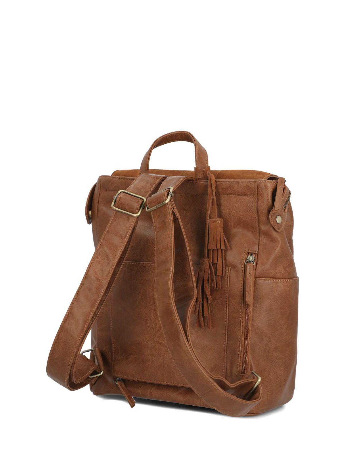 Mochila Ecocuero Mujer Lia Café Negro-3