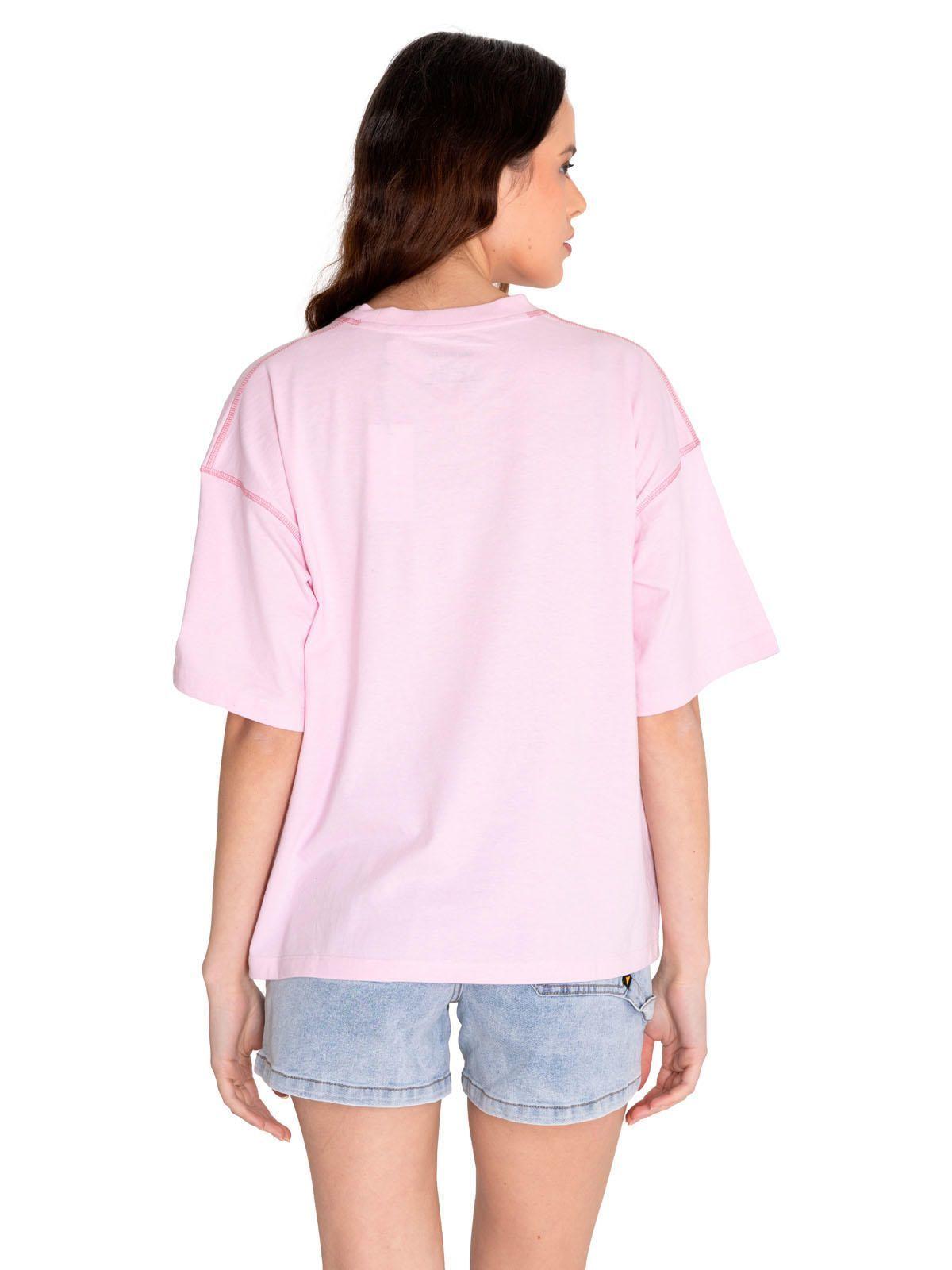 Polera Manga Corta Mujer Cat Logo Boxy Tee Rosado-3