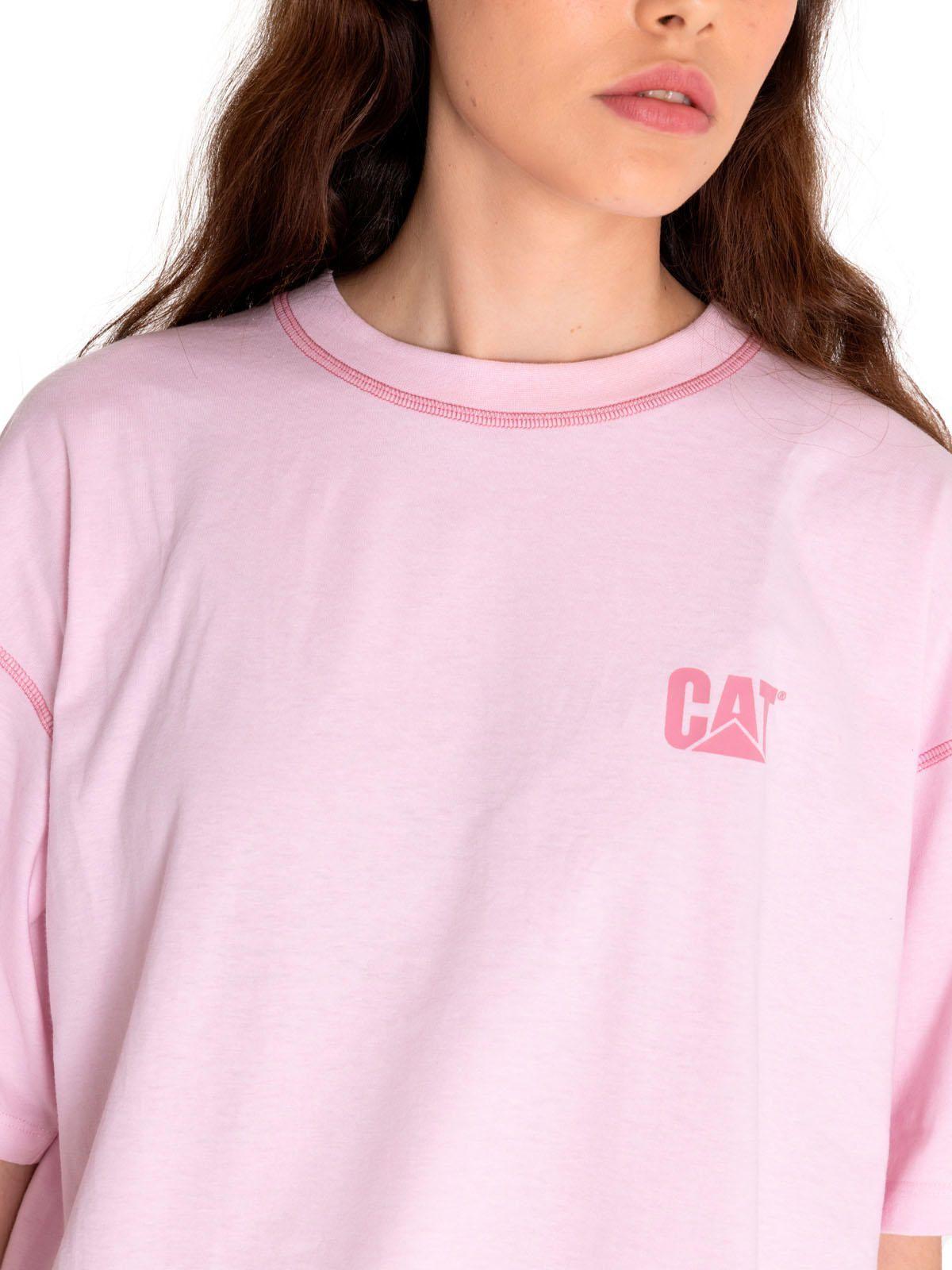 Polera Manga Corta Mujer Cat Logo Boxy Tee Rosado-4