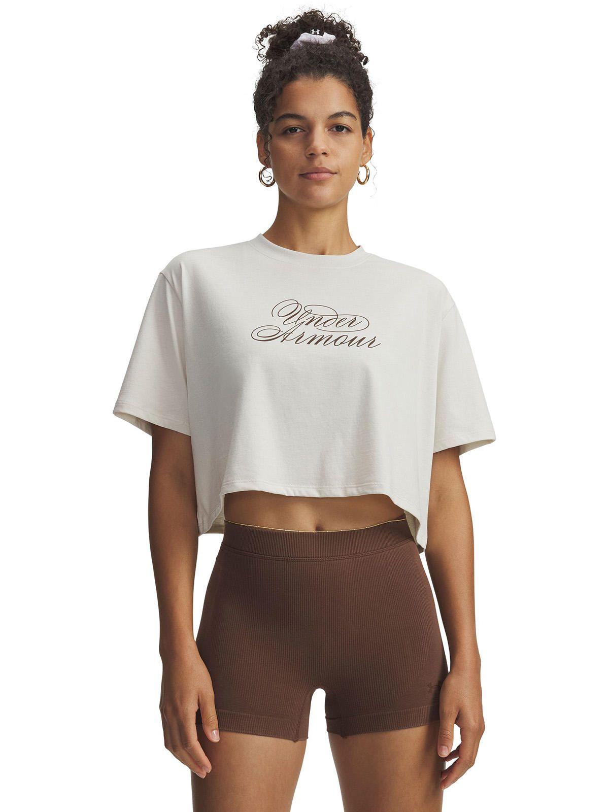 Polera M/C Mujer Script Heart Crop Ss Polera Blanco-0