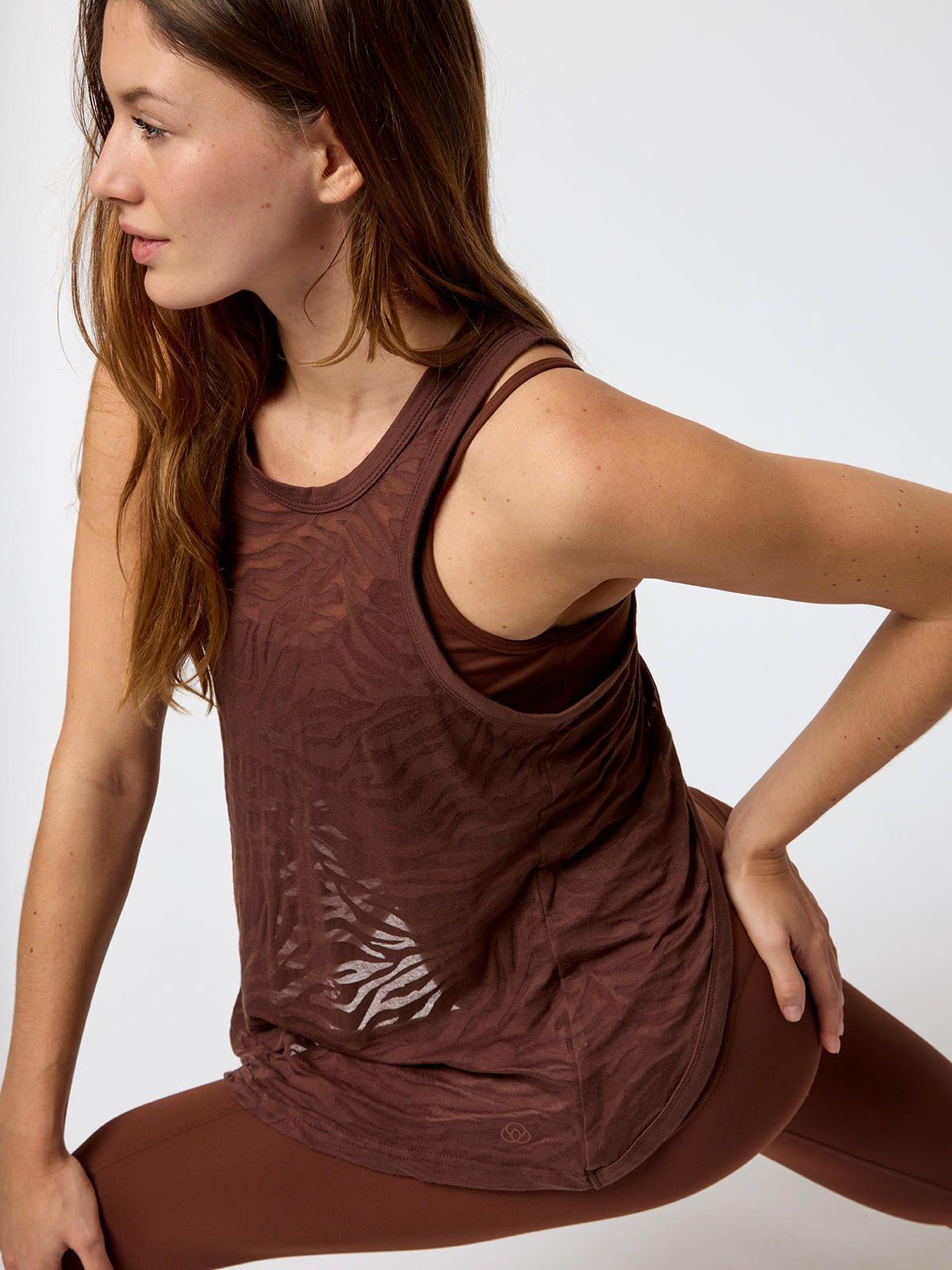 Polera Burn Out Tank Café Mujer-4