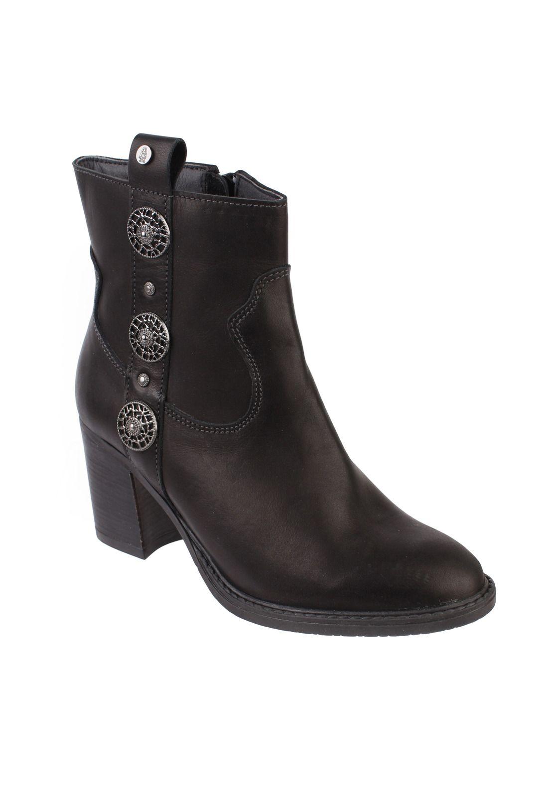 Botin Cuero Mujer Alabaster Negro-0