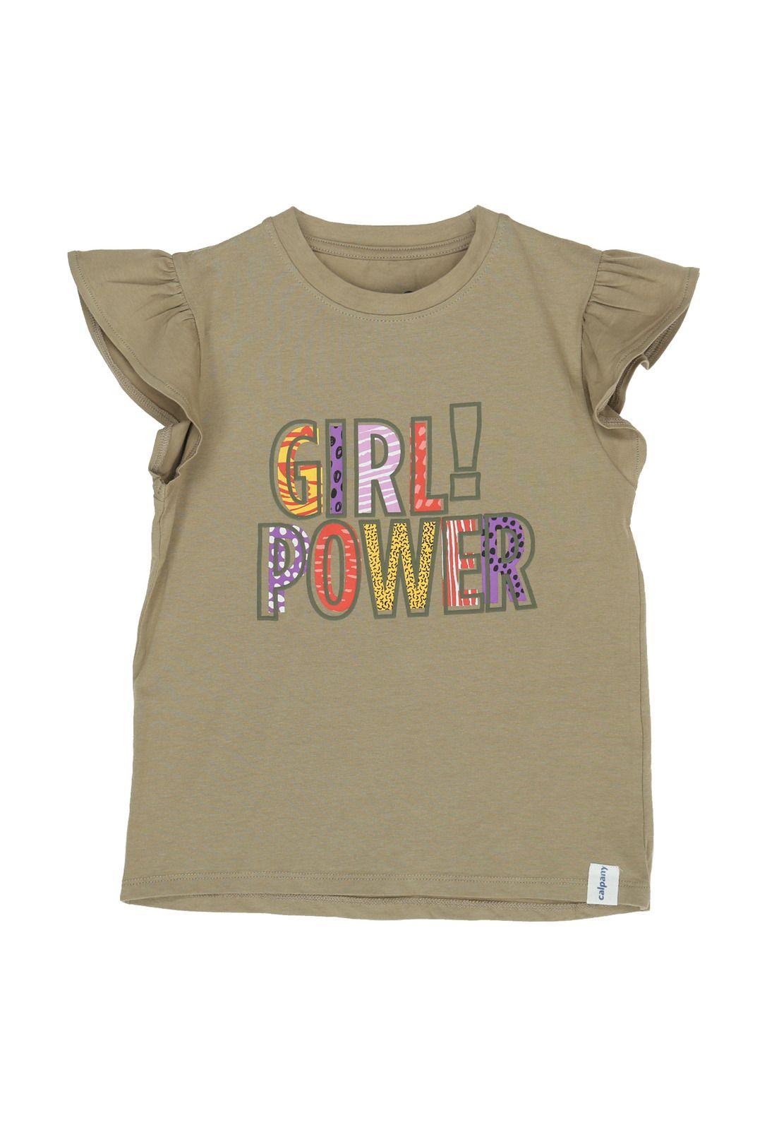 Polera M/C Niña Girl Power Beige-0
