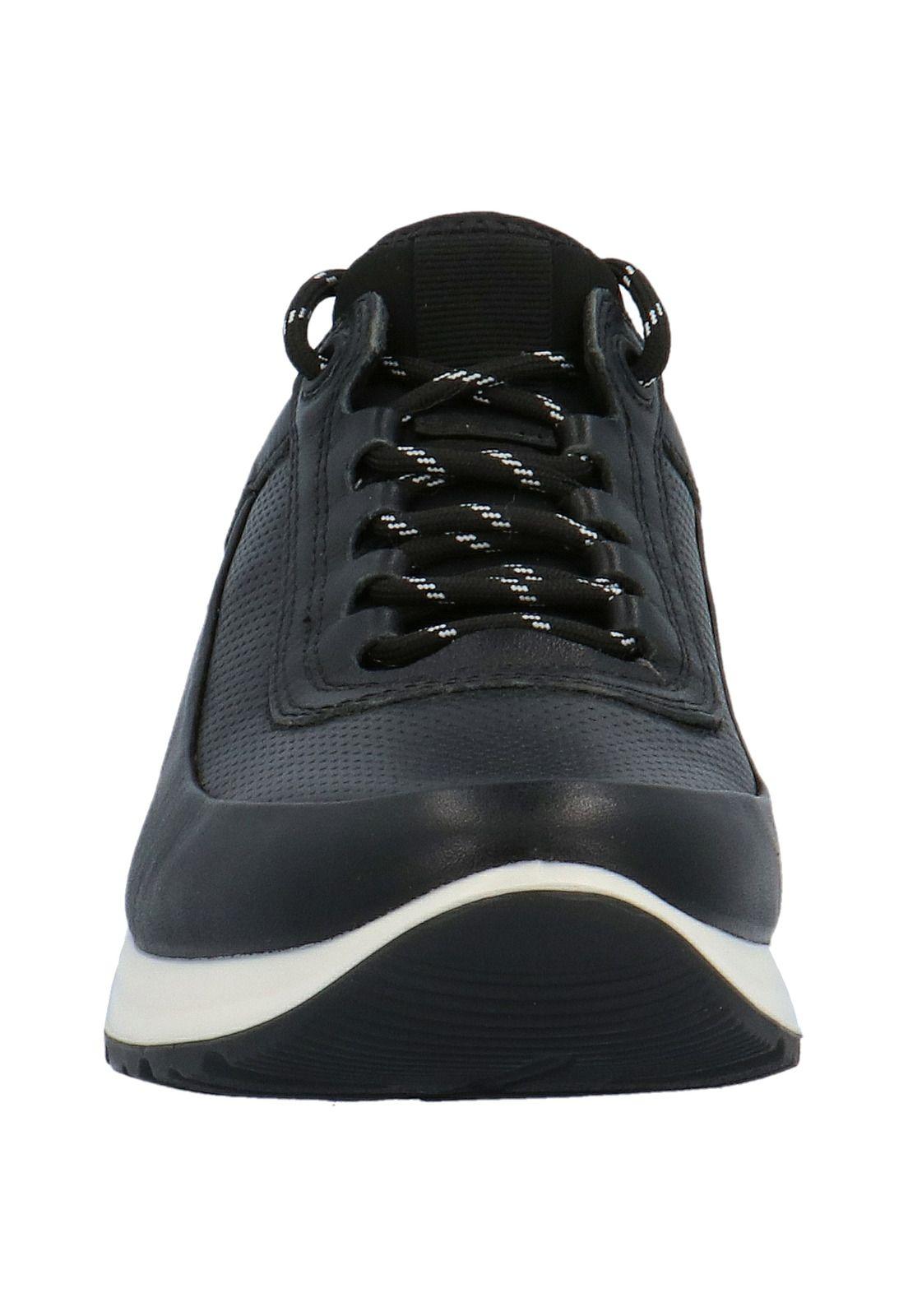 Zapatilla Cuero Mujer Air Lycra Lace Up Negro-2