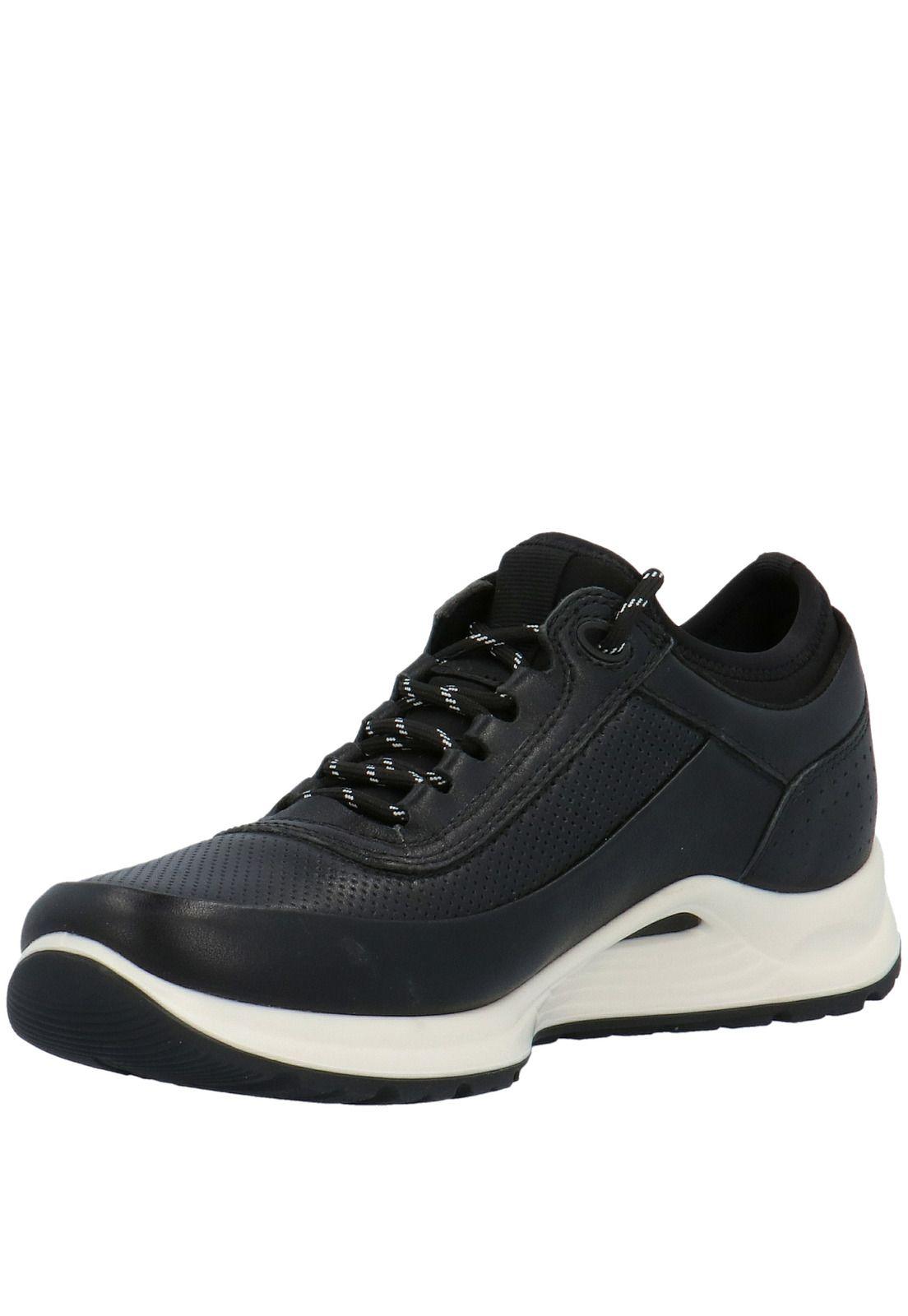 Zapatilla Cuero Mujer Air Lycra Lace Up Negro-3