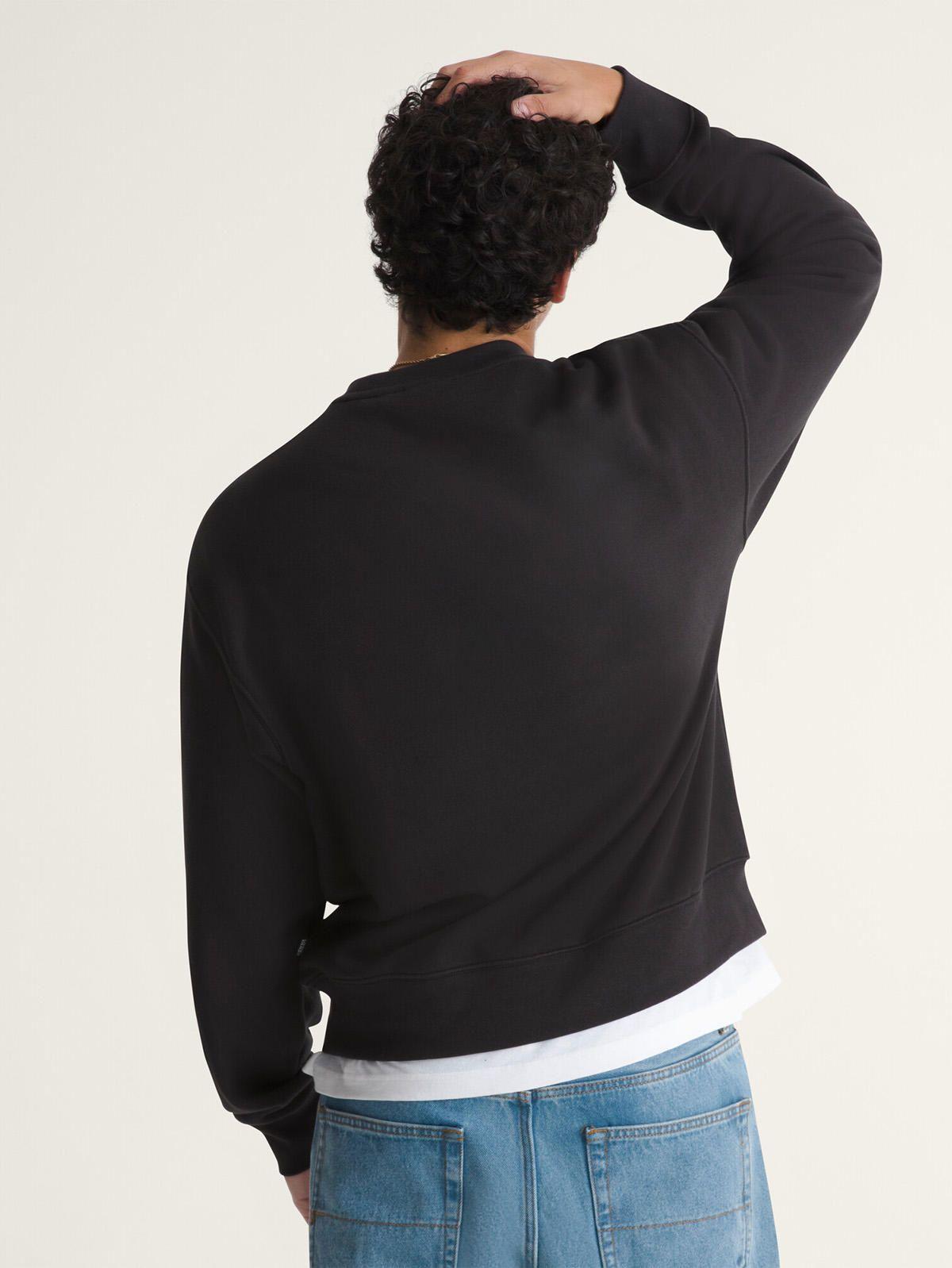 Poleron Hombre Stretch Logo Crew Negro-1