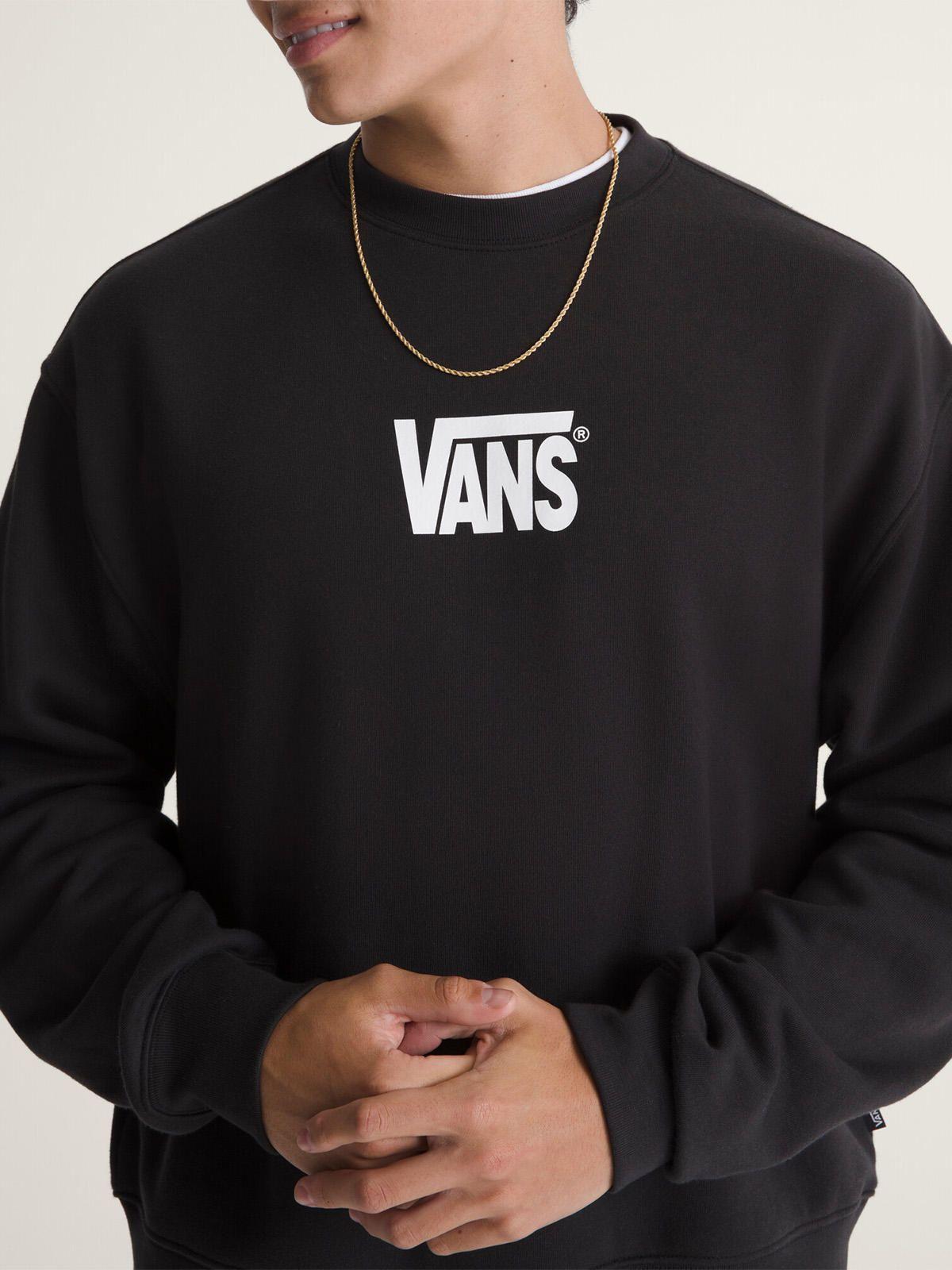 Poleron Hombre Stretch Logo Crew Negro-3