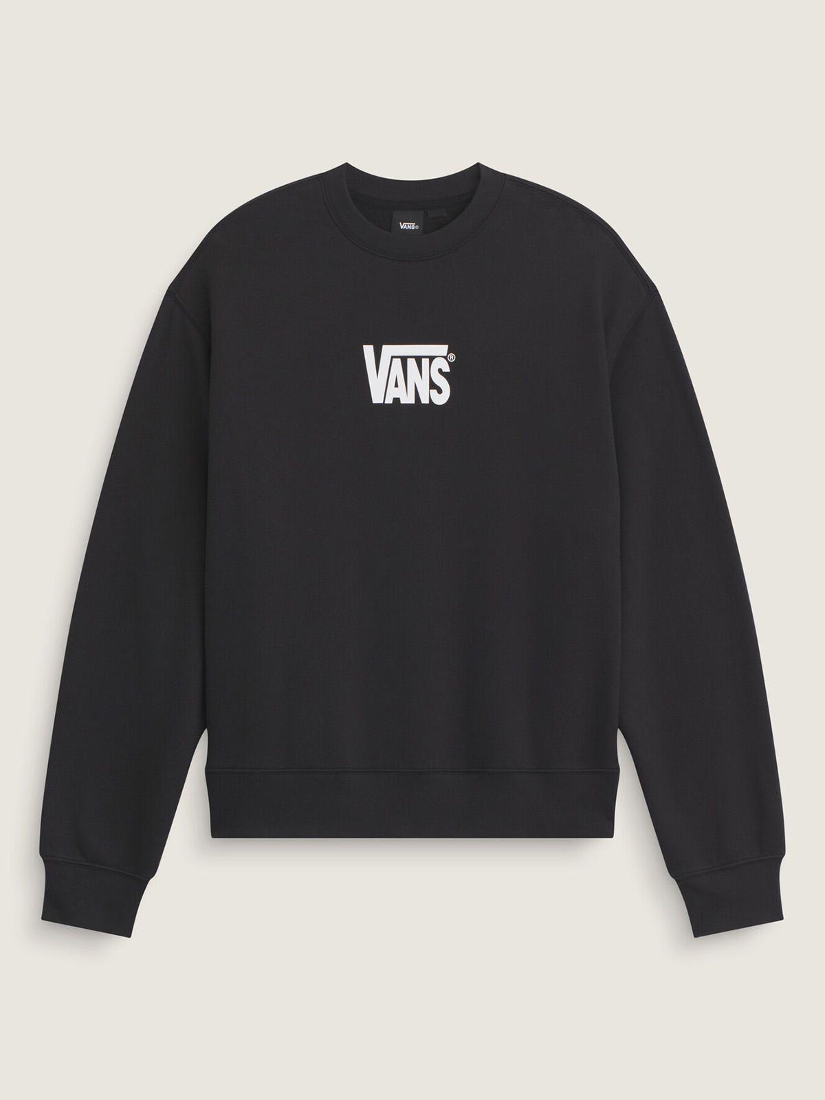 Poleron Hombre Stretch Logo Crew Negro-4