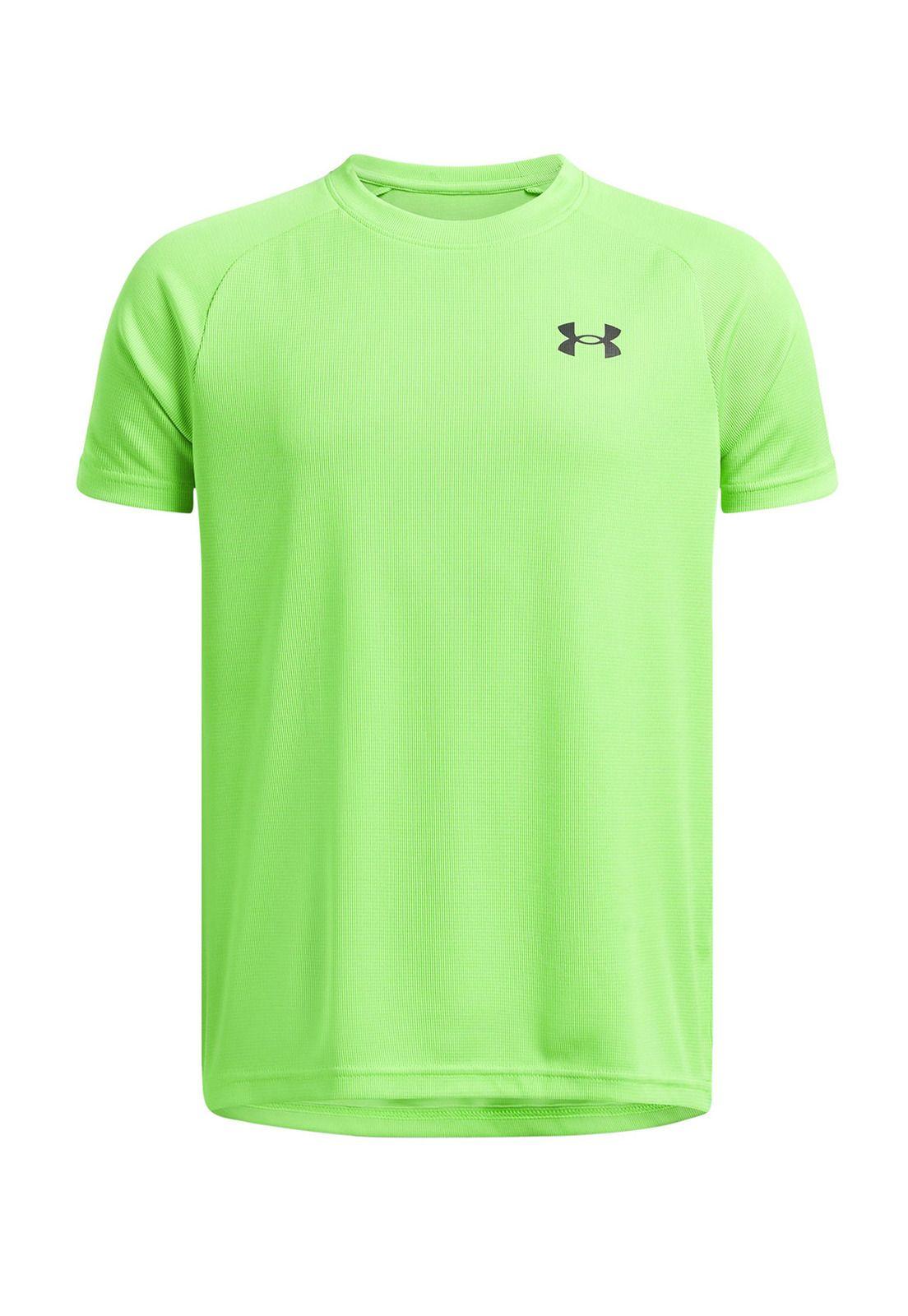 Polera Manga Corta Tech text Verde Nino-0