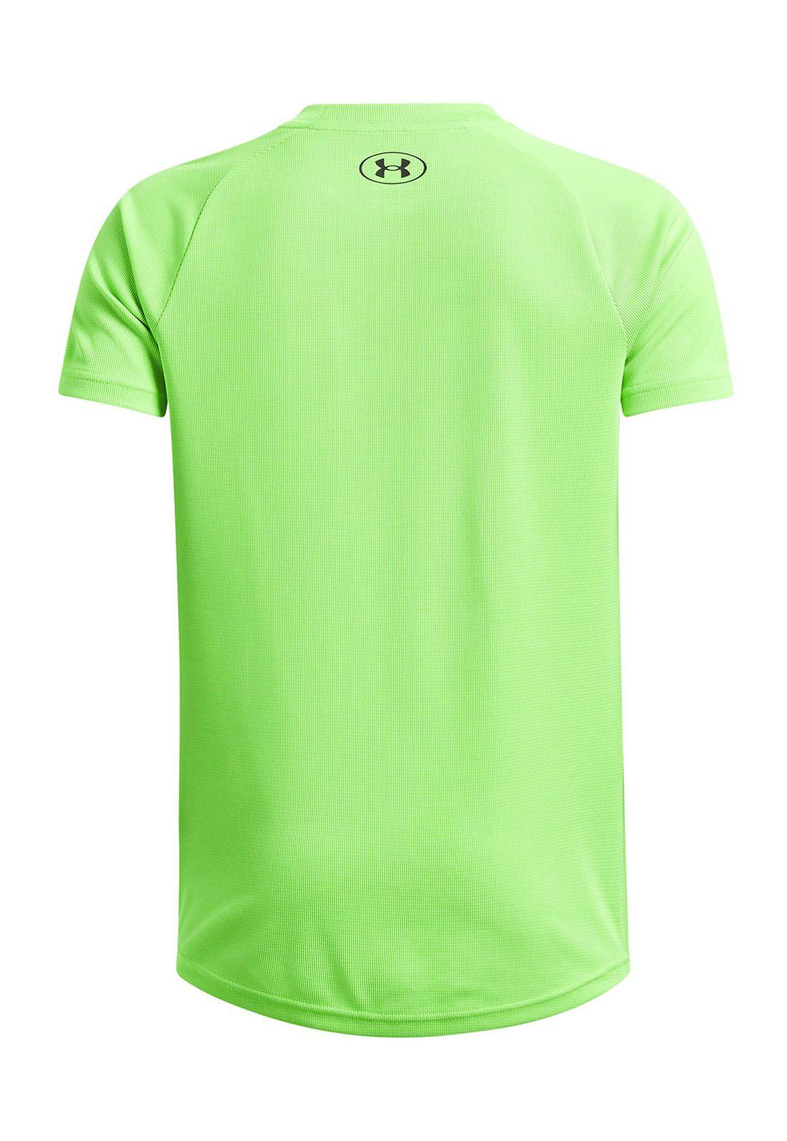 Polera Manga Corta Tech text Verde Nino-1