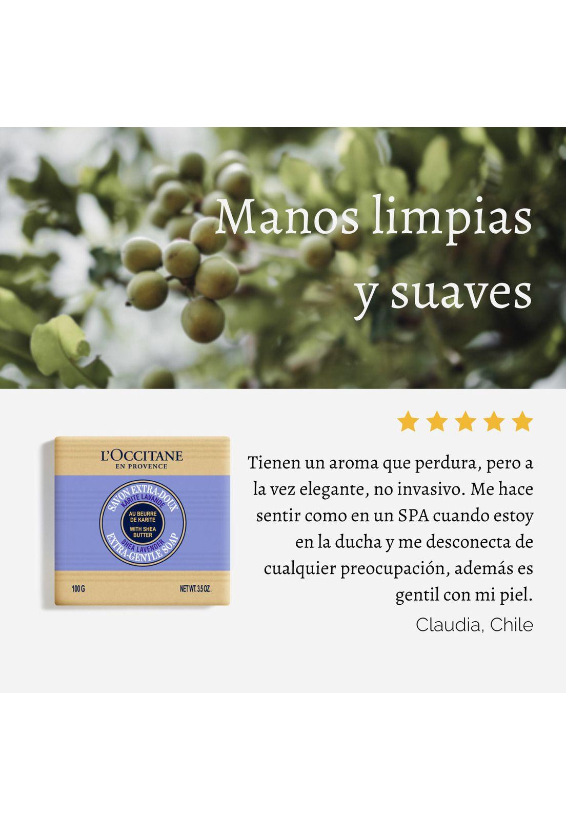 Jabón Sólido Karité Lavanda 100 gr LOccitane-5