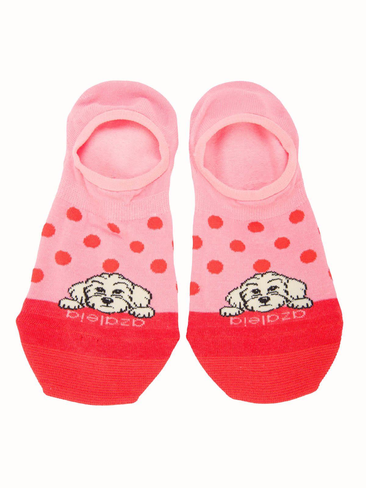 Calcetín Algodón Mujer Inv Cute Dog Rosado-2