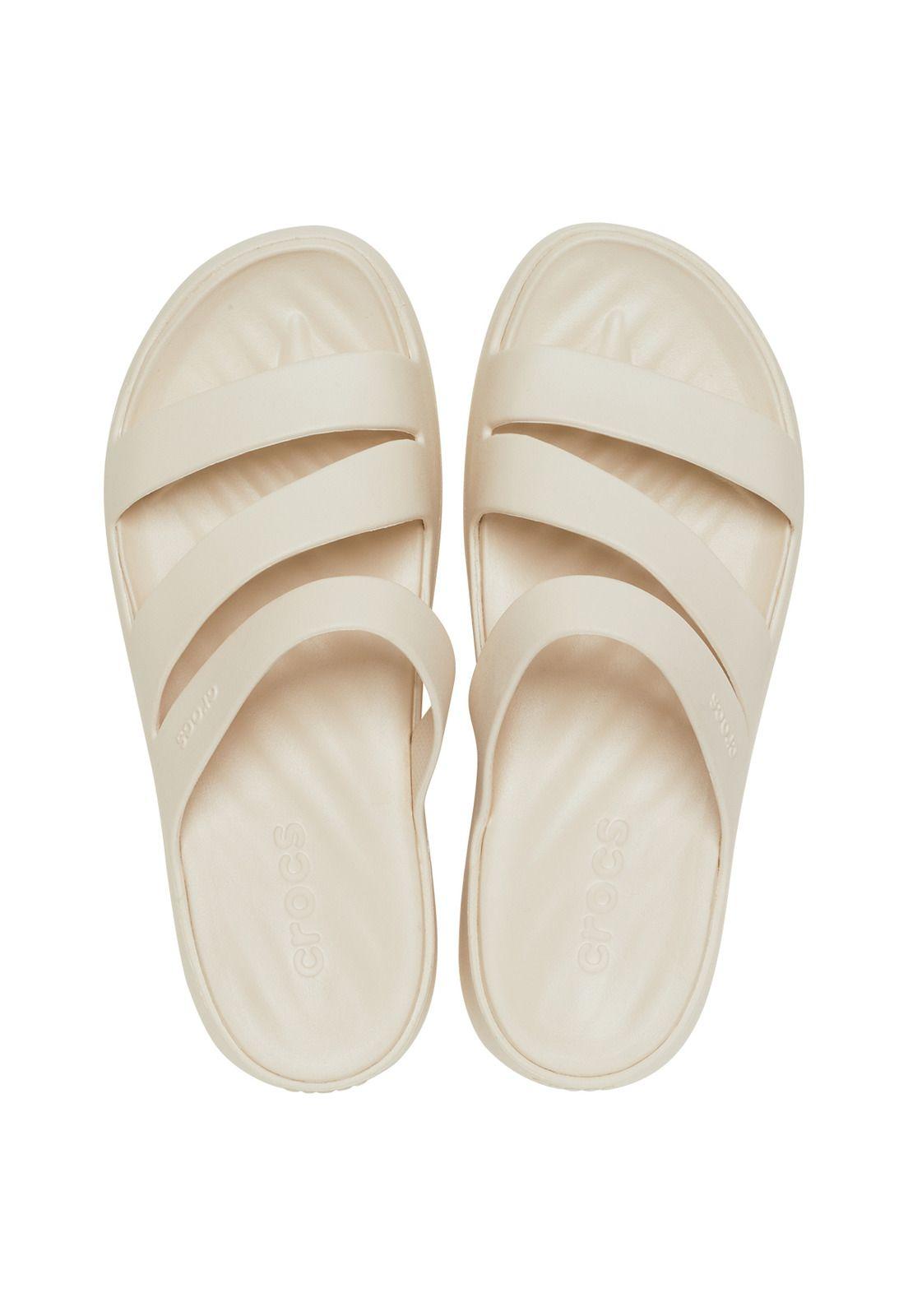Sandalia Crocs Mujer Getaway Strappy Beige-4