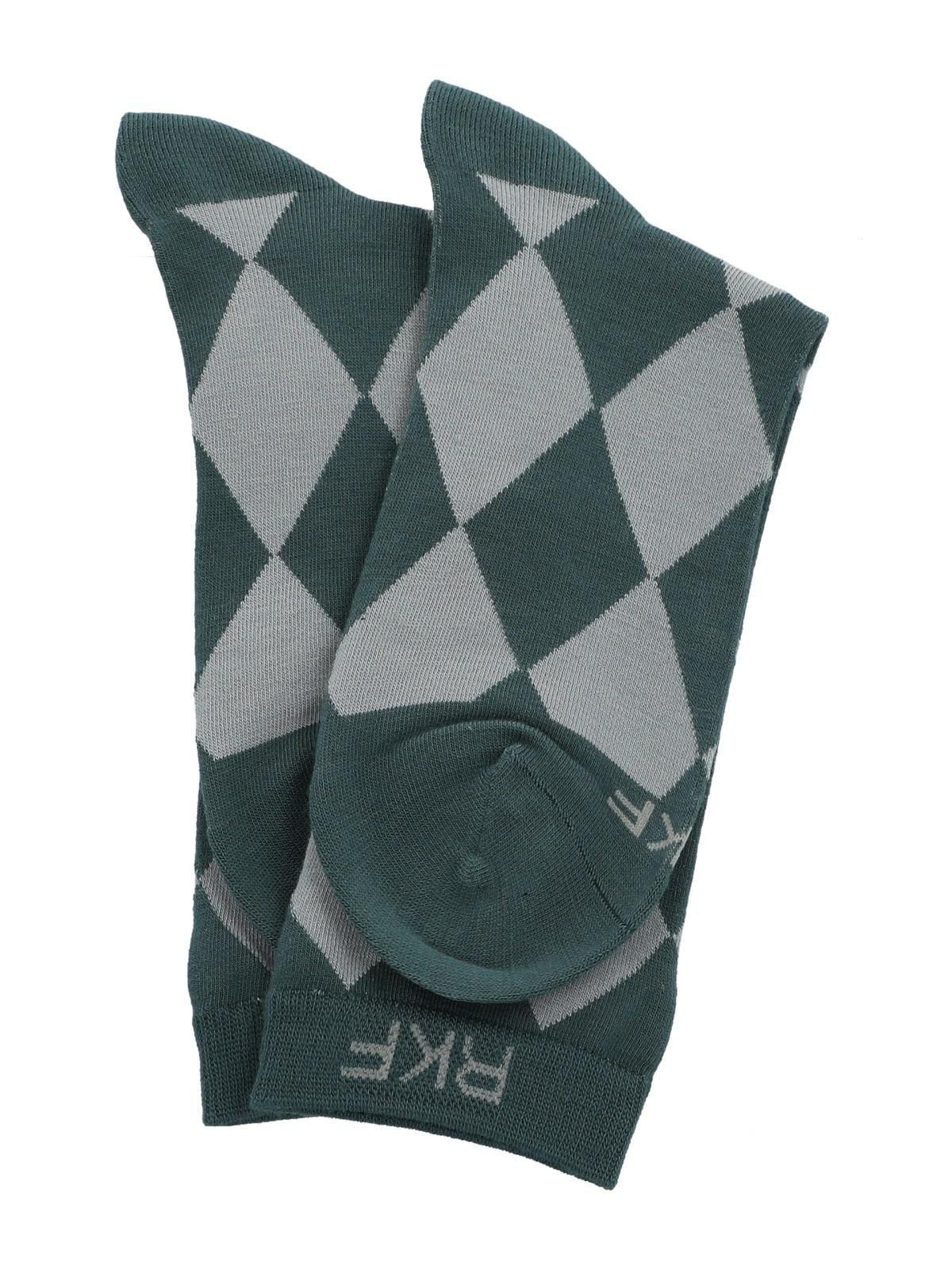 Calcetín Bambú Mujer C Argyle Verde-2