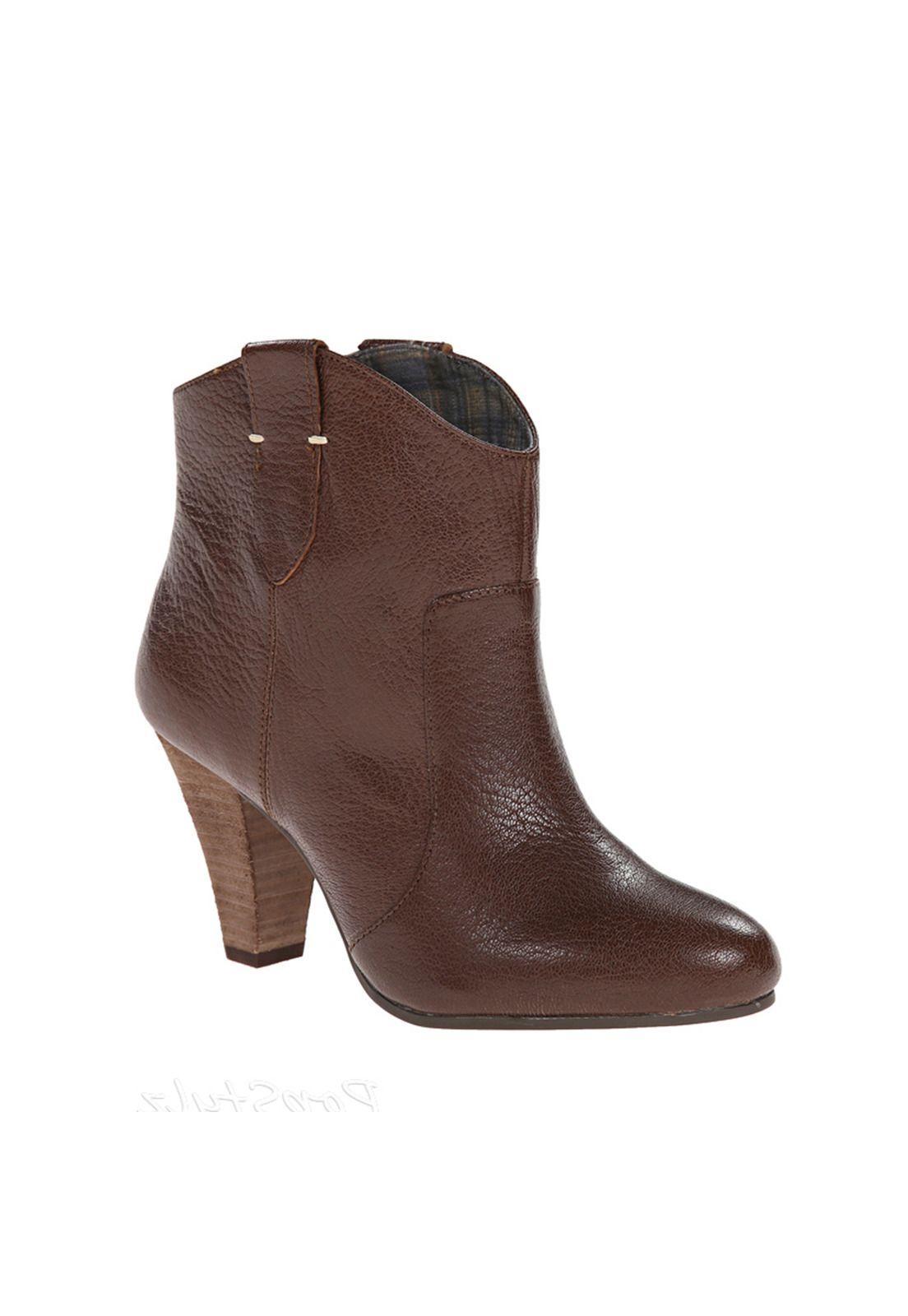 Botín Cuero Sweetsent Café Mujer-0