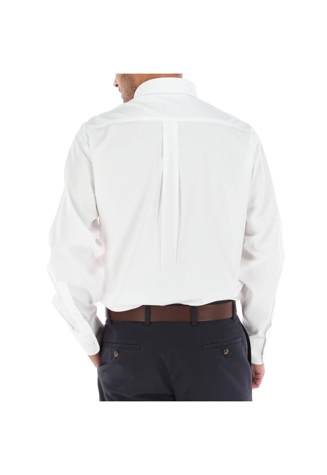 Camisa Algodón Libre De Arrugas Blanco Hombre-1