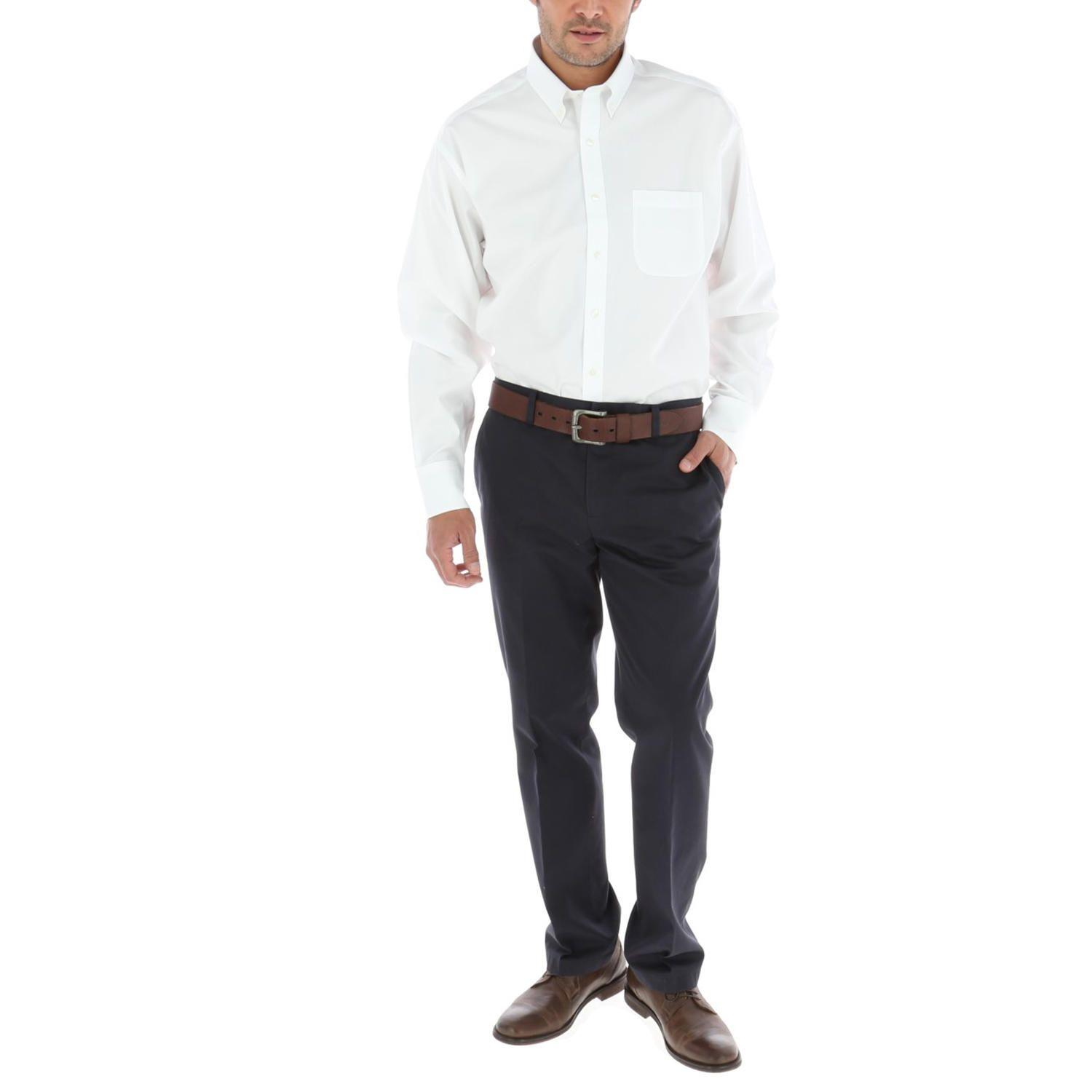Camisa Algodón Libre De Arrugas Blanco Hombre-4