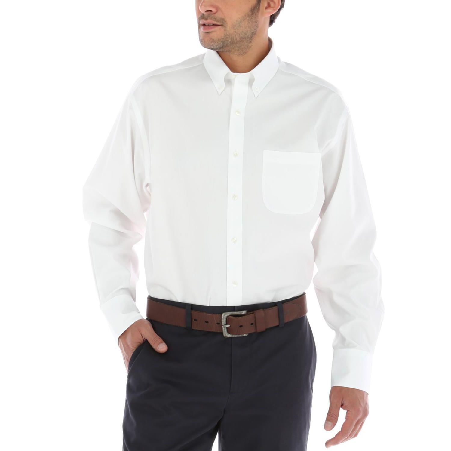 Camisa Algodón Libre De Arrugas Blanco Hombre-0