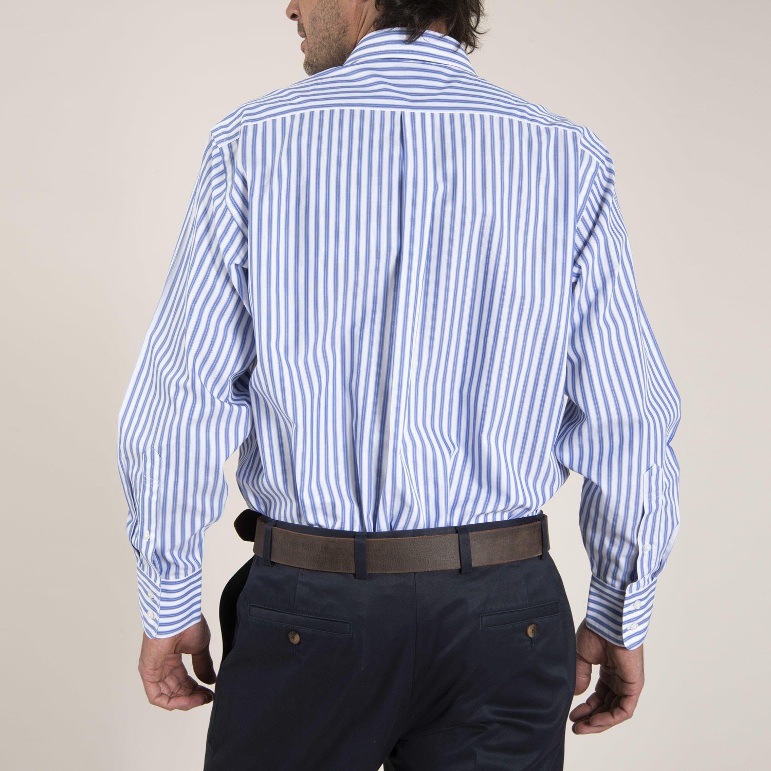 Camisa Algodón Libre de Arrugas Azul Hombre Rockford-3