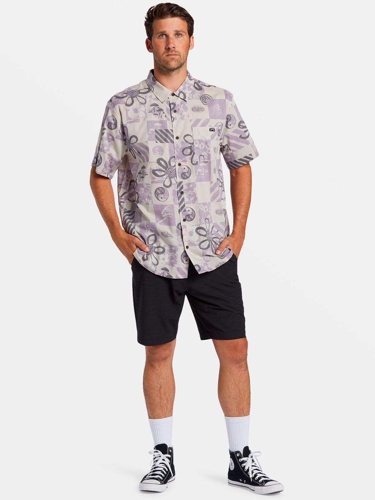 Camisa Hombre Double Vision Purple Flowers-0