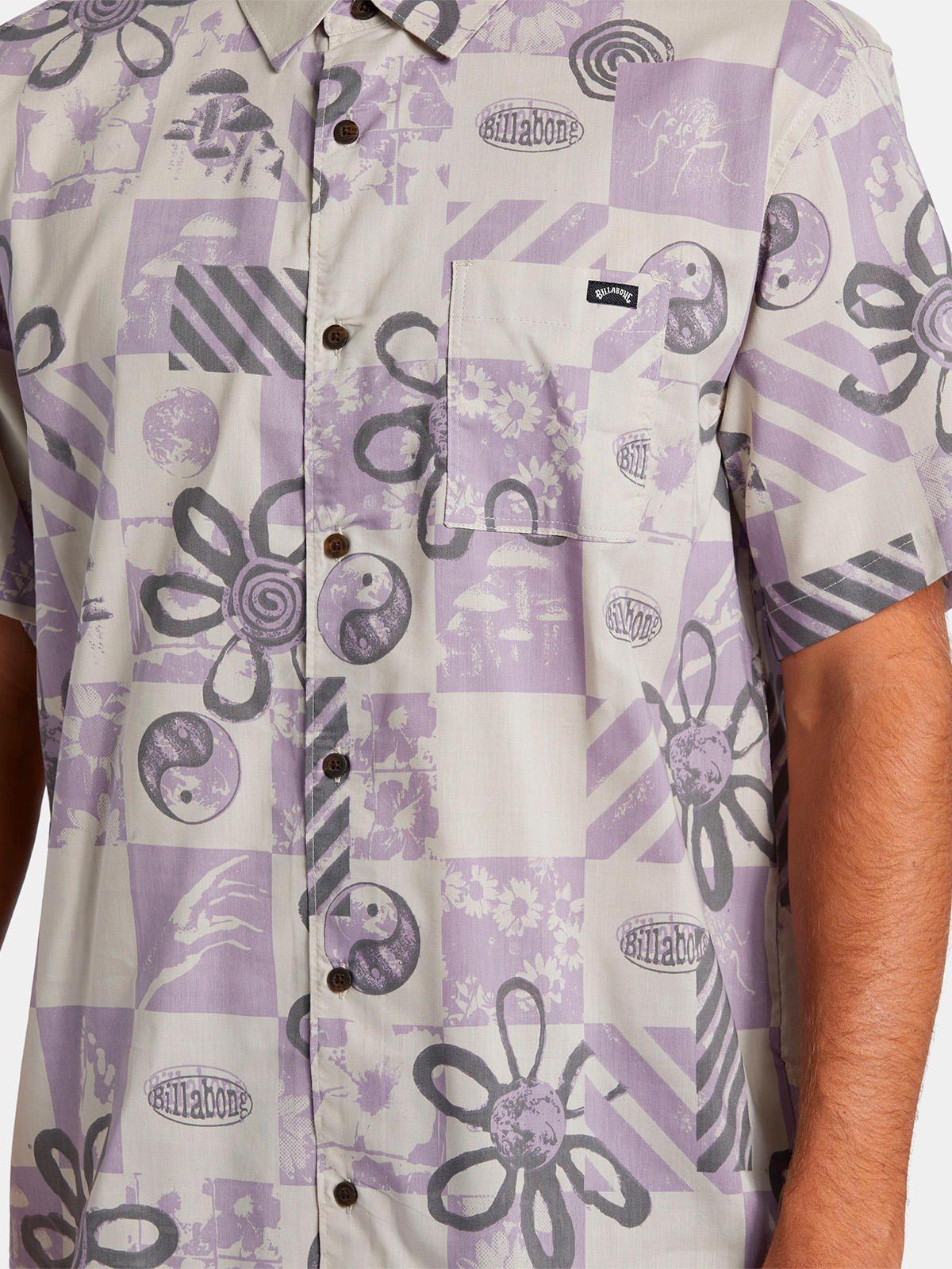 Camisa Hombre Double Vision Purple Flowers-3