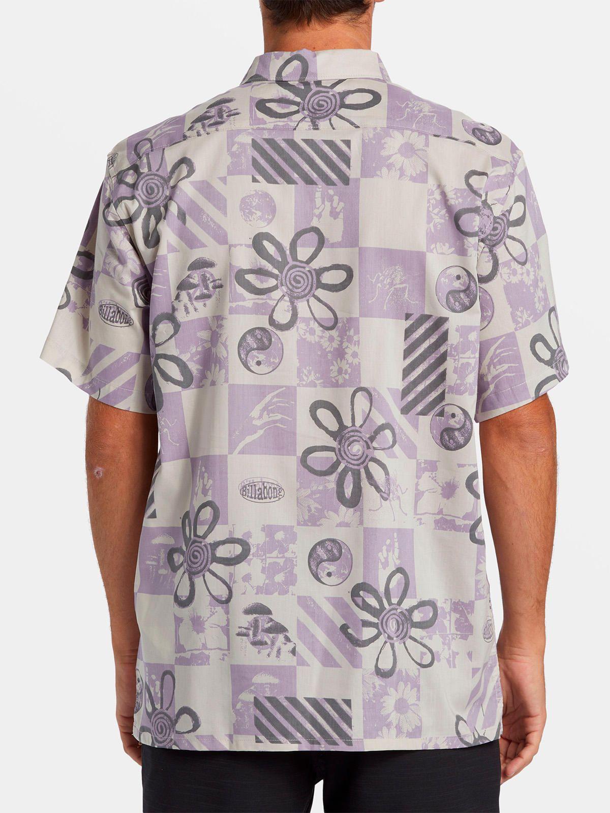 Camisa Hombre Double Vision Purple Flowers-4