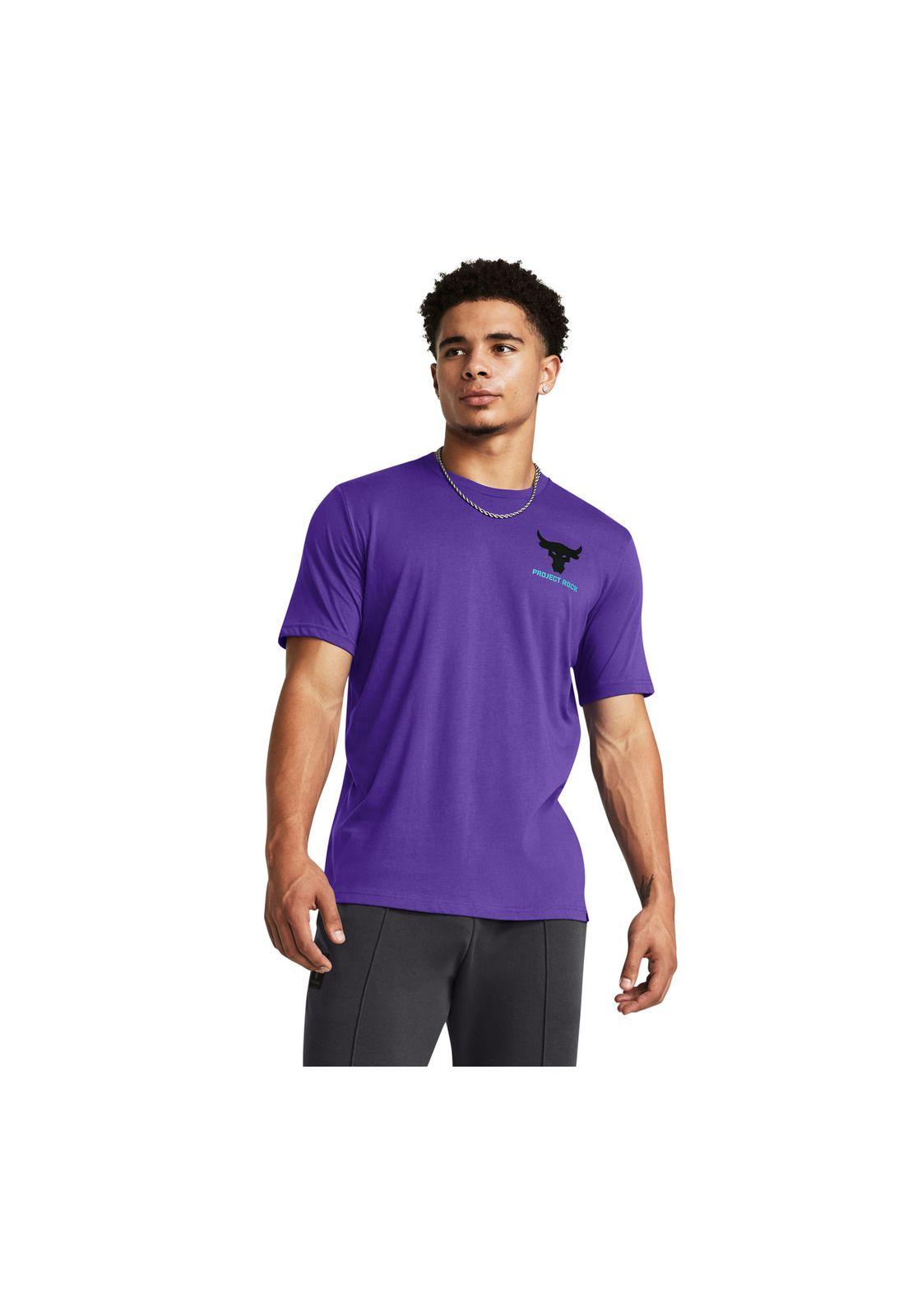 Polera M/C Train Project Rock Brahma Morado Hombre-3
