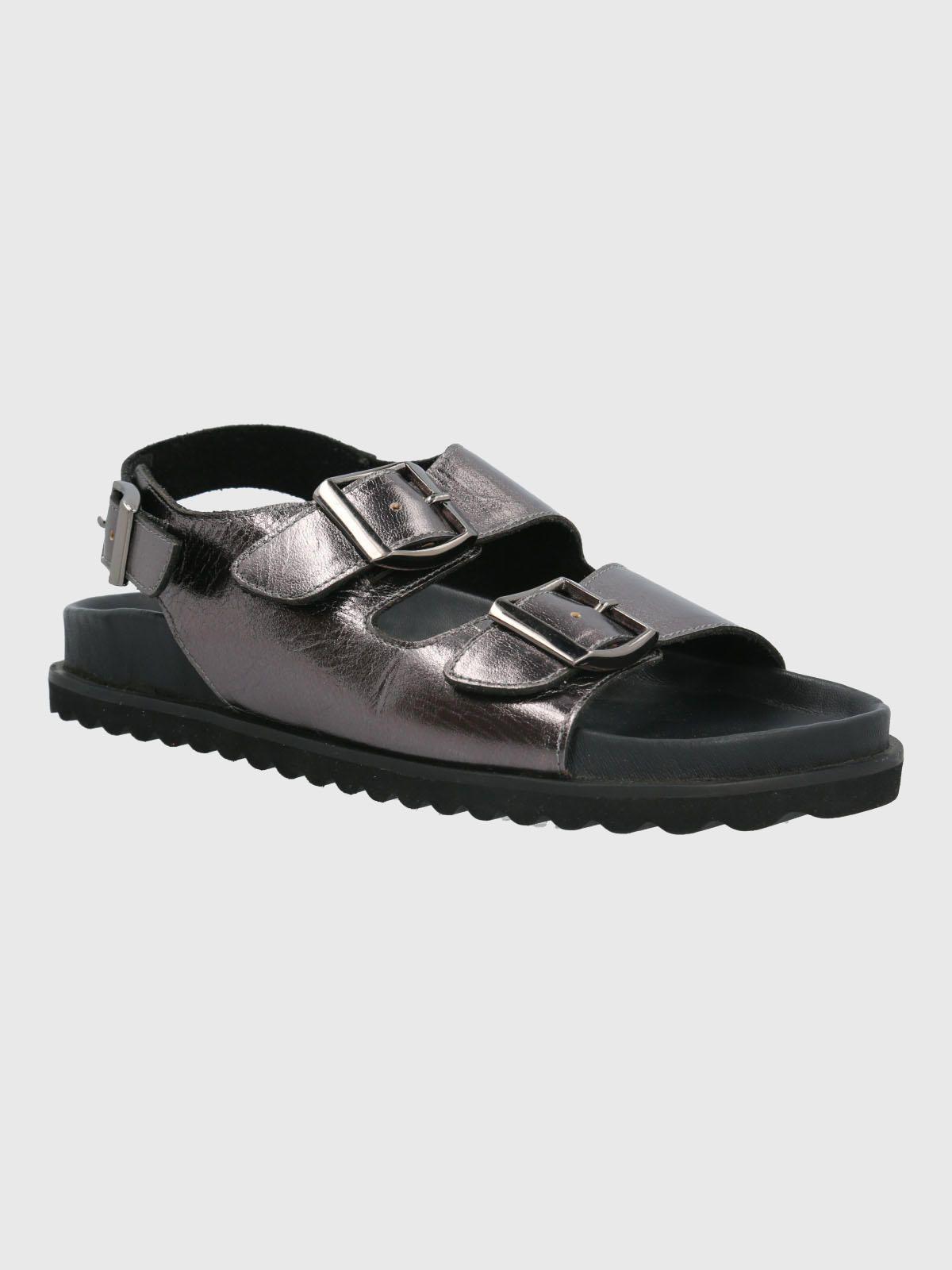 Sandalia Leather Mujer Bandol Metalizada-0