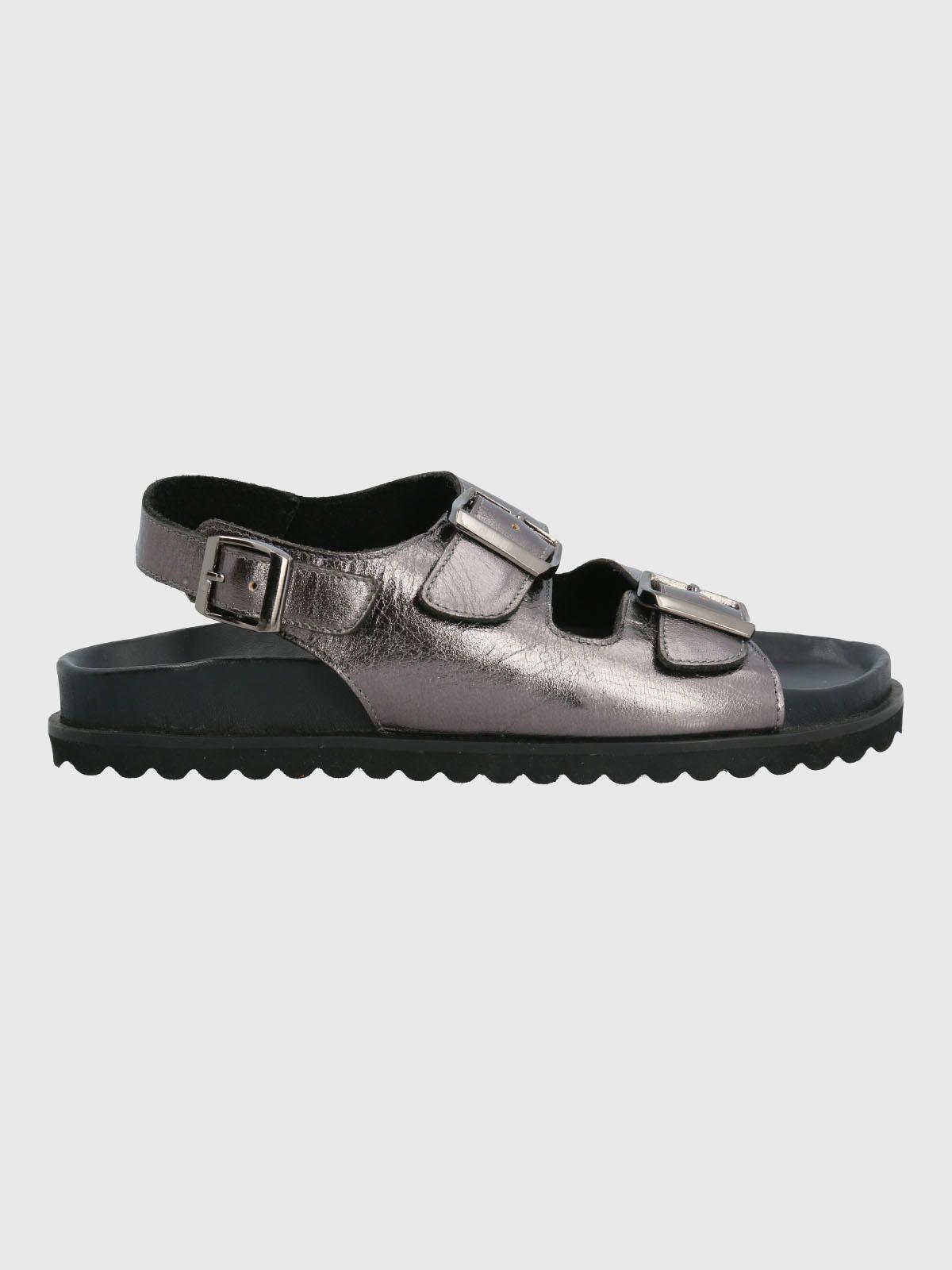 Sandalia Leather Mujer Bandol Metalizada-1
