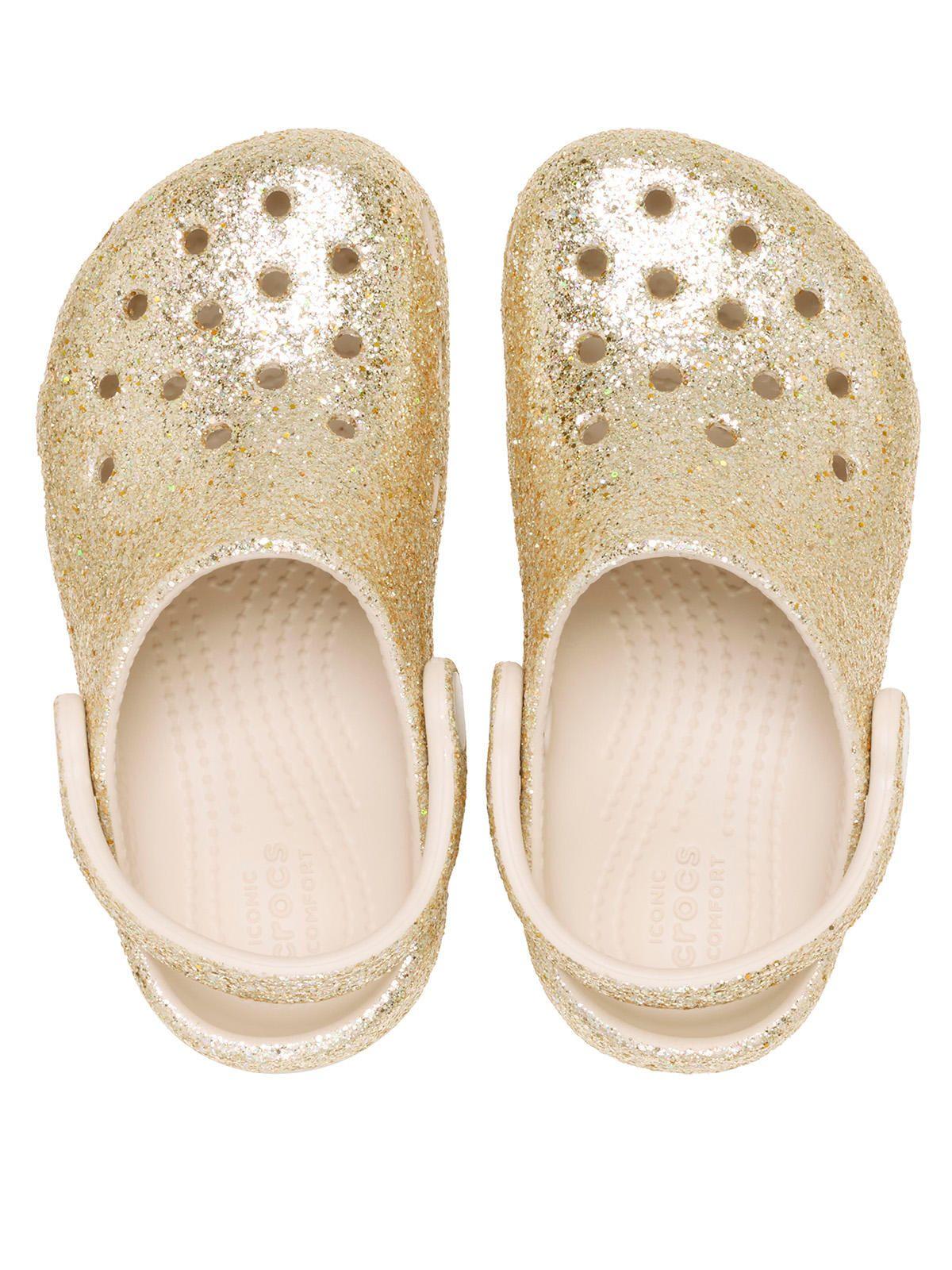 Zueco Niños Pequeños Classic Clog Glitter Dorado Crocs-3