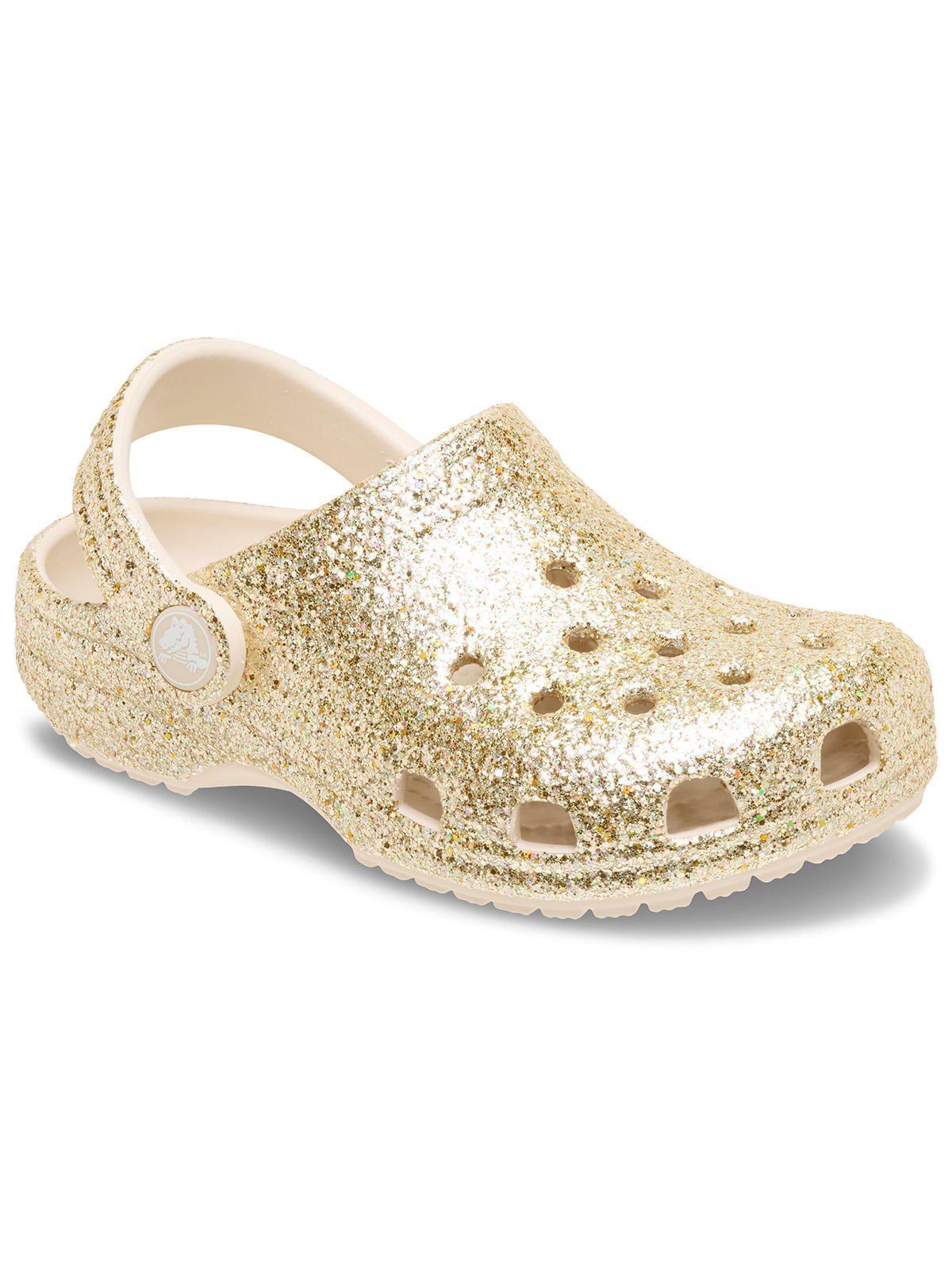 Zueco Niños Pequeños Classic Clog Glitter Dorado Crocs-1