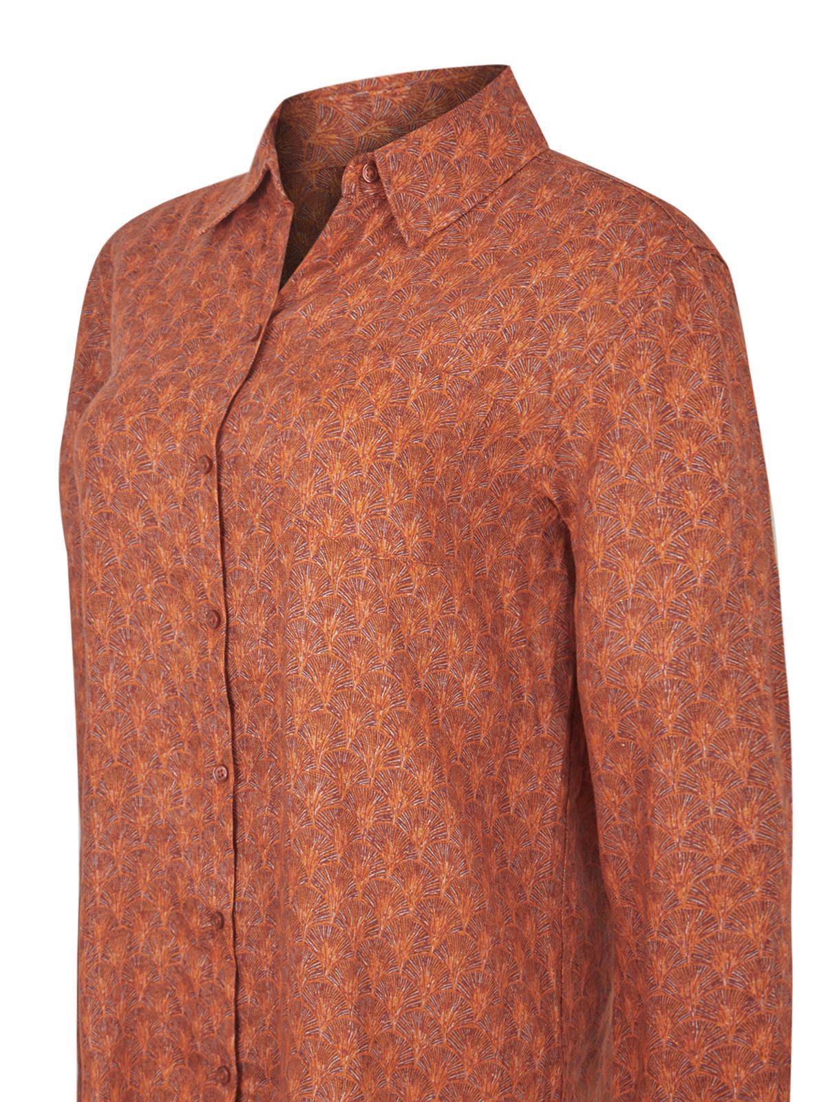 Blusa Lino Orgánico Burdeo Lirioprint Mujer -3