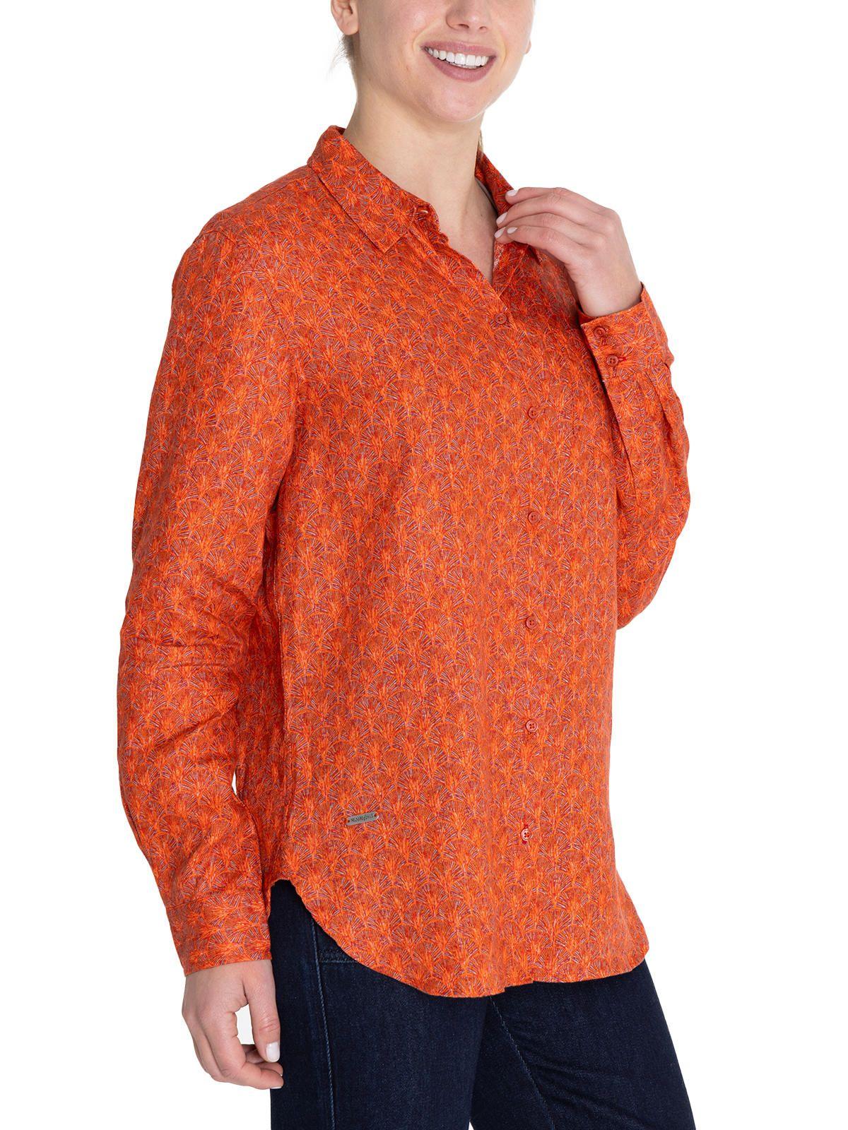 Blusa Lino Orgánico Burdeo Lirioprint Mujer -5