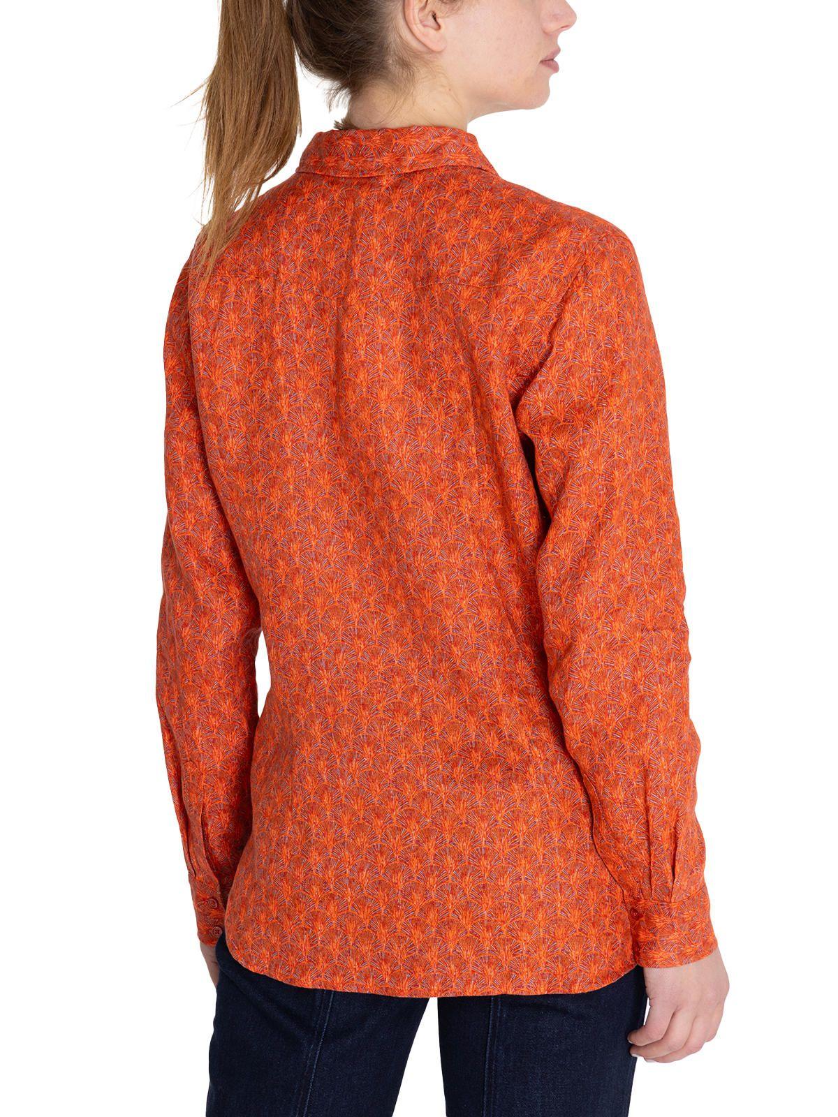 Blusa Lino Orgánico Burdeo Lirioprint Mujer -6