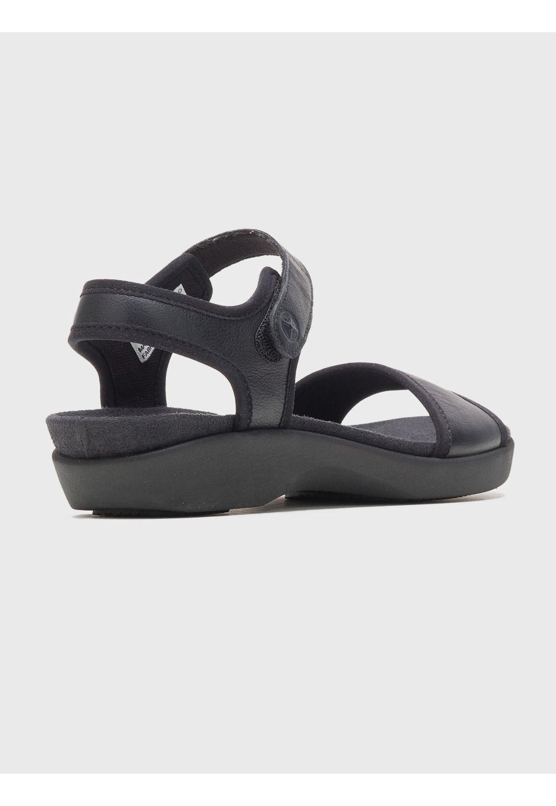 Sandalia Cuero Negro Mujer Dorri Qtr Strap -1