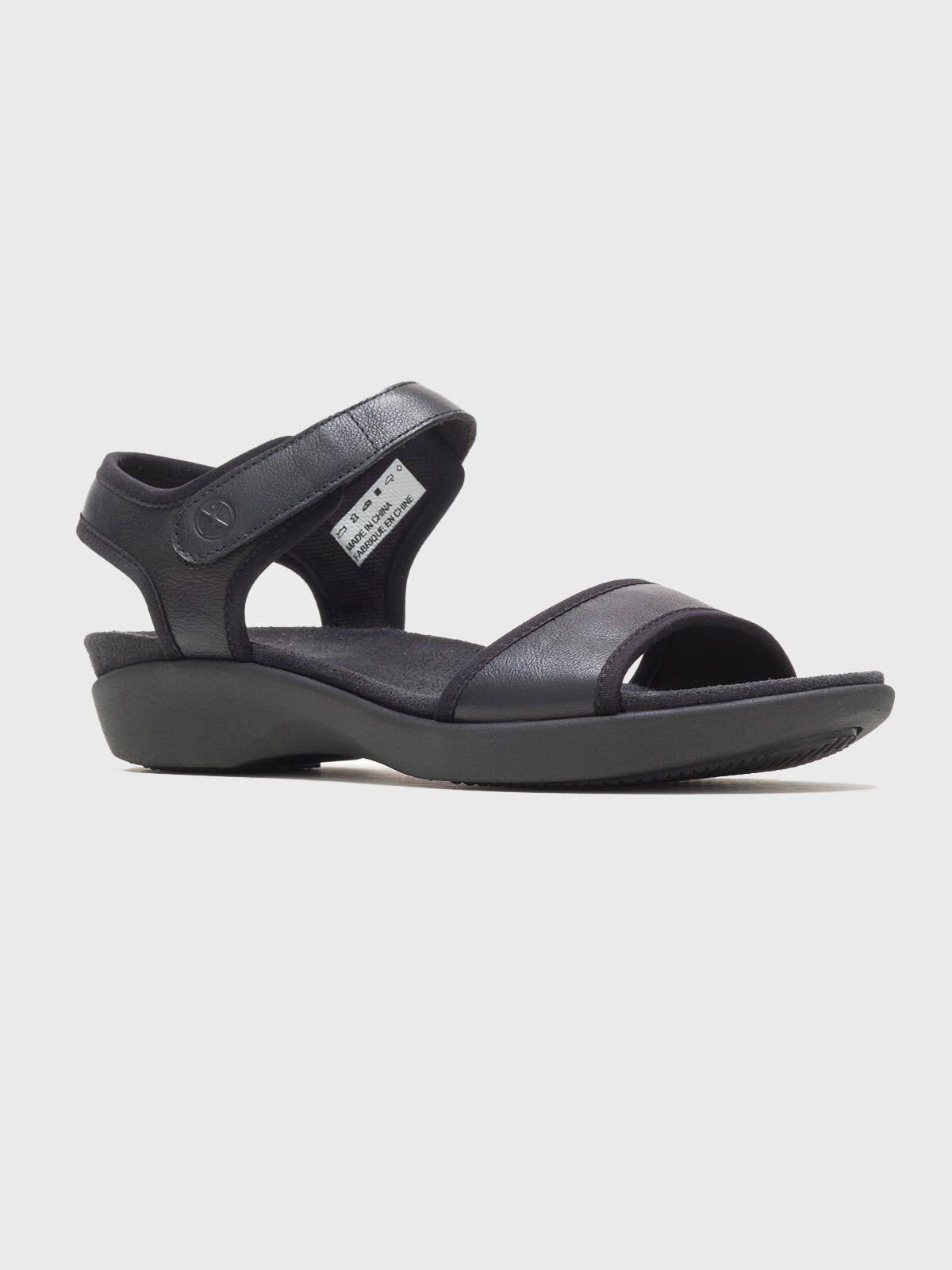 Sandalia Cuero Negro Mujer Dorri Qtr Strap -0