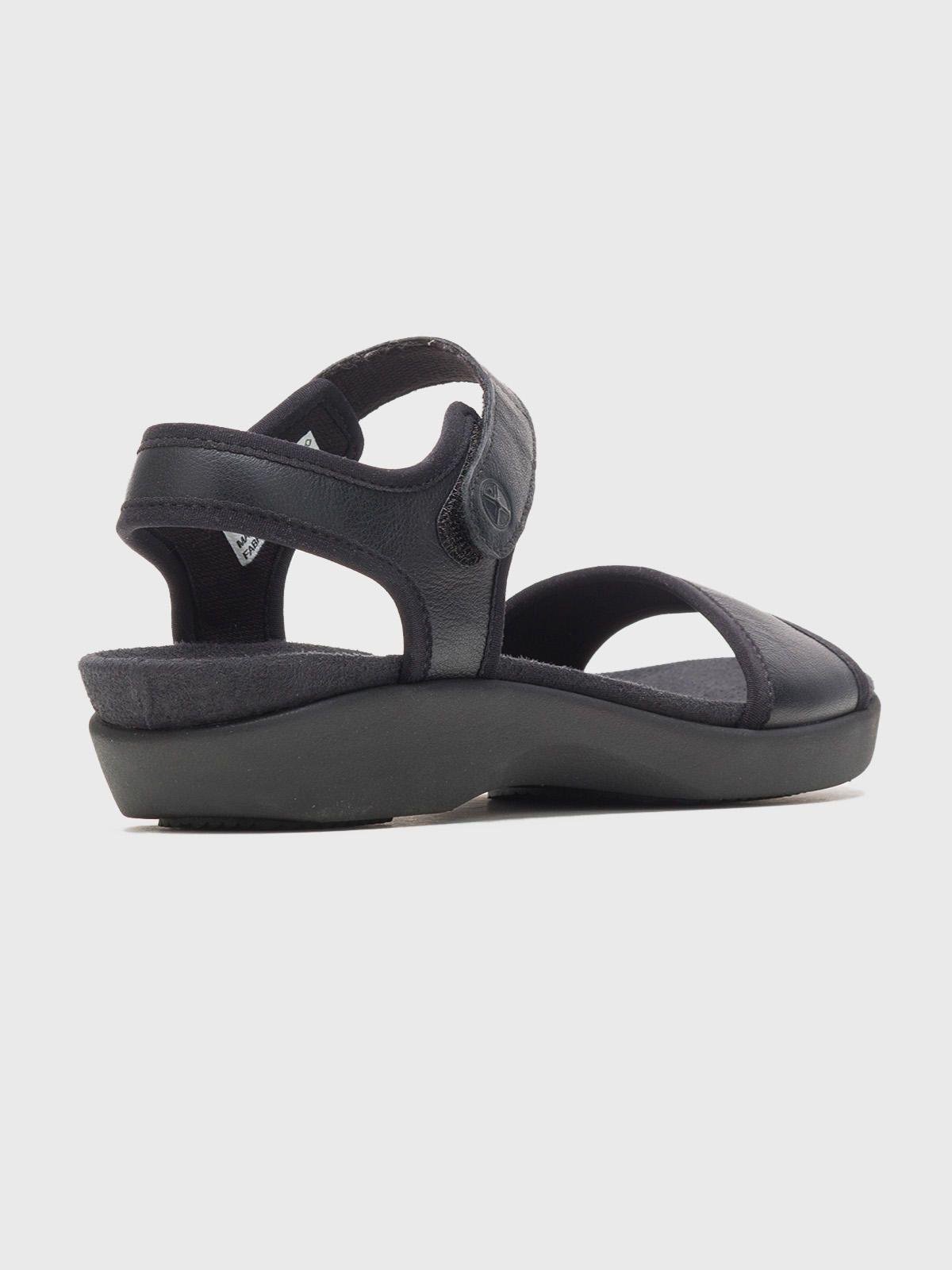 Sandalia Cuero Negro Mujer Dorri Qtr Strap -1
