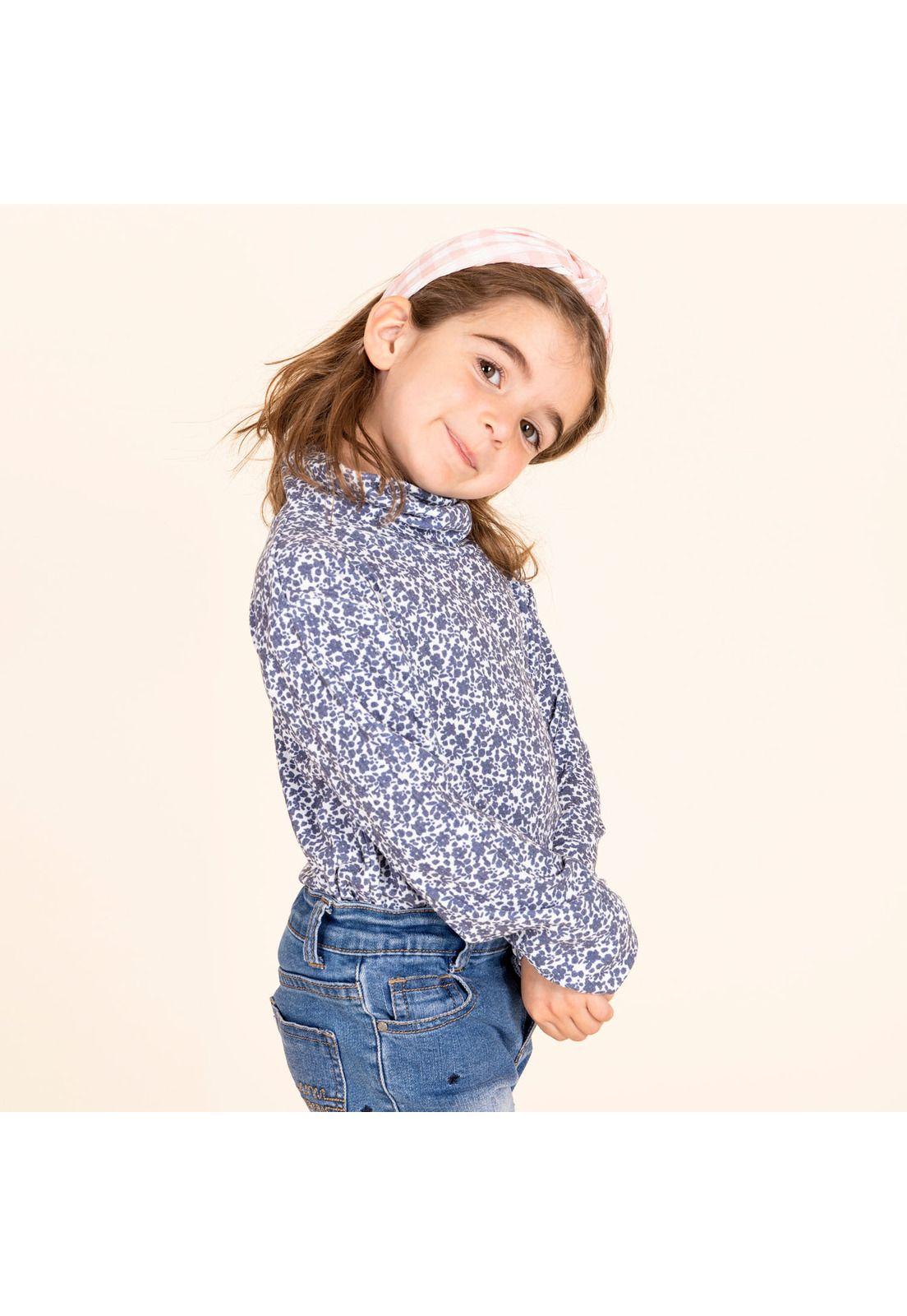 Polera M/L Niña Girasol Azul-0