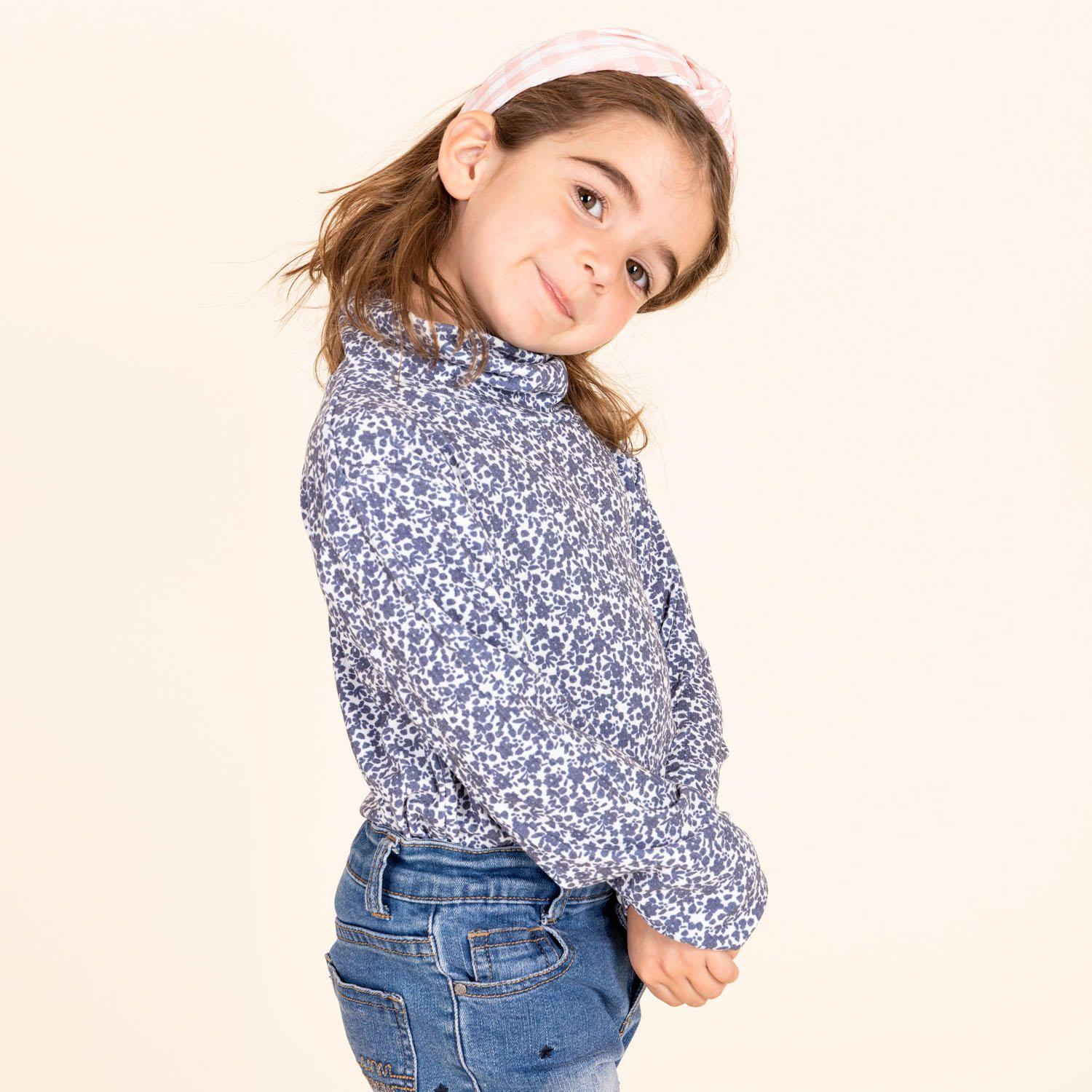 Polera M/L Niña Girasol Azul-0