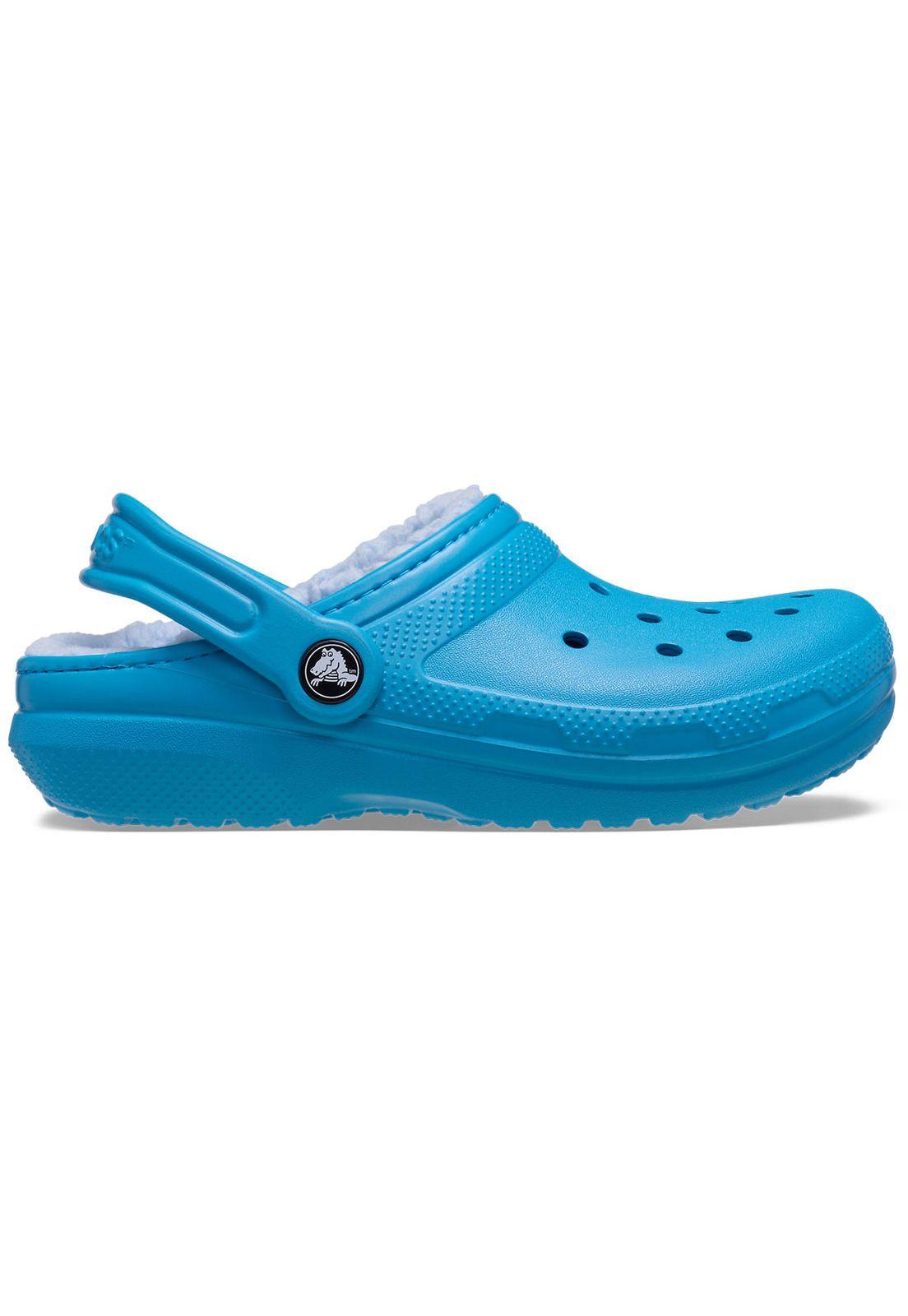 Zueco Crocs Niño Classic Lined Chiporro Azul-0