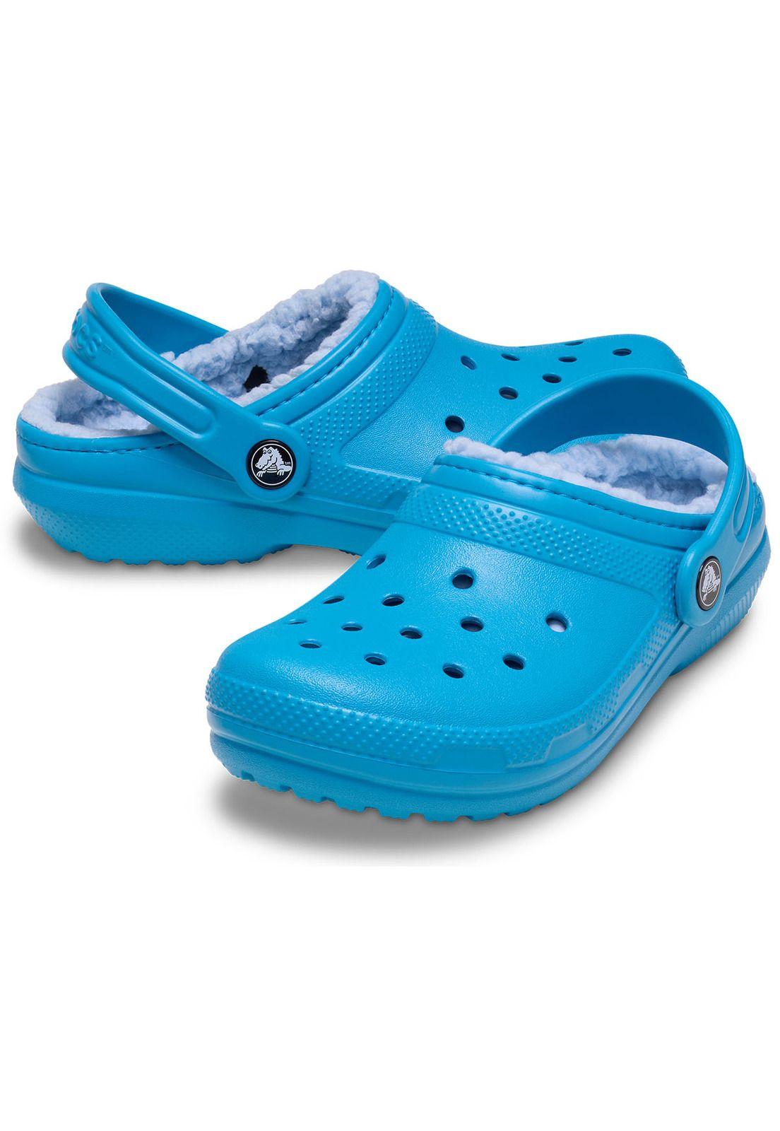 Zueco Crocs Niño Classic Lined Chiporro Azul-3
