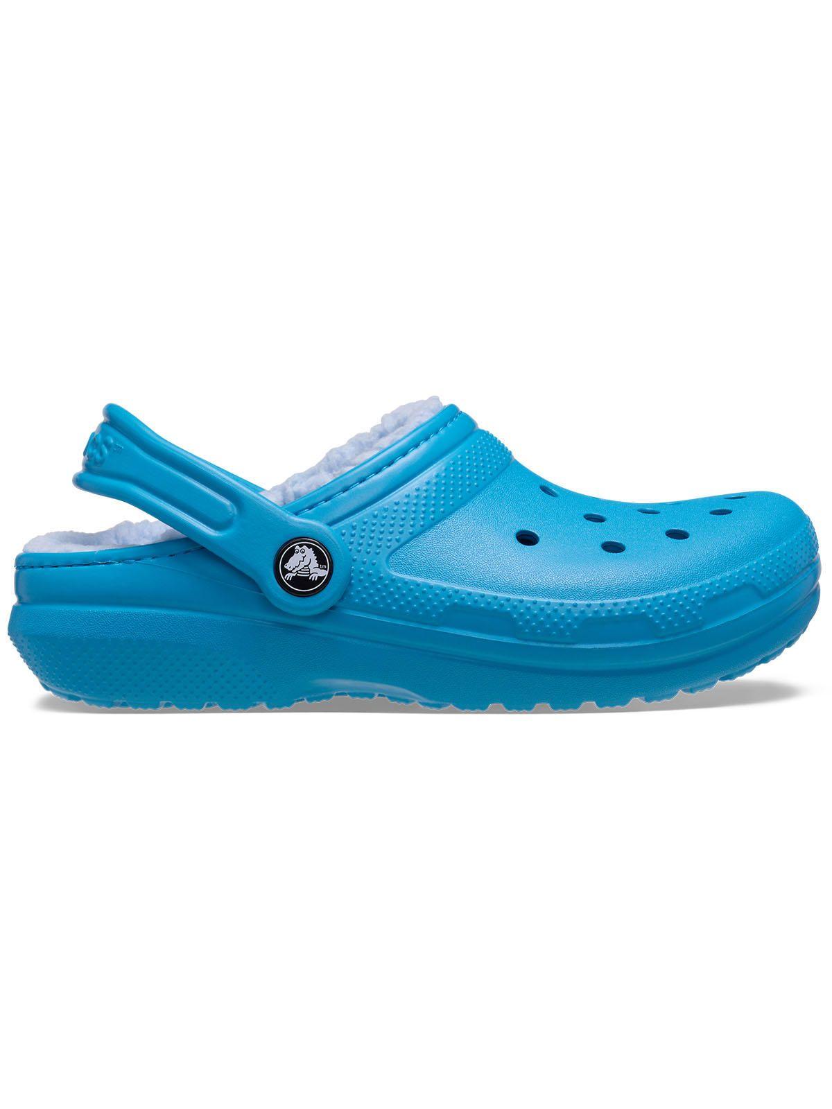 Zueco Crocs Niño Classic Lined Chiporro Azul-0
