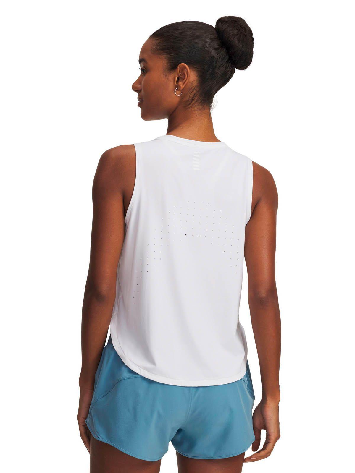 Polera sin mangas Running  mujer Launch Elite blanco -1